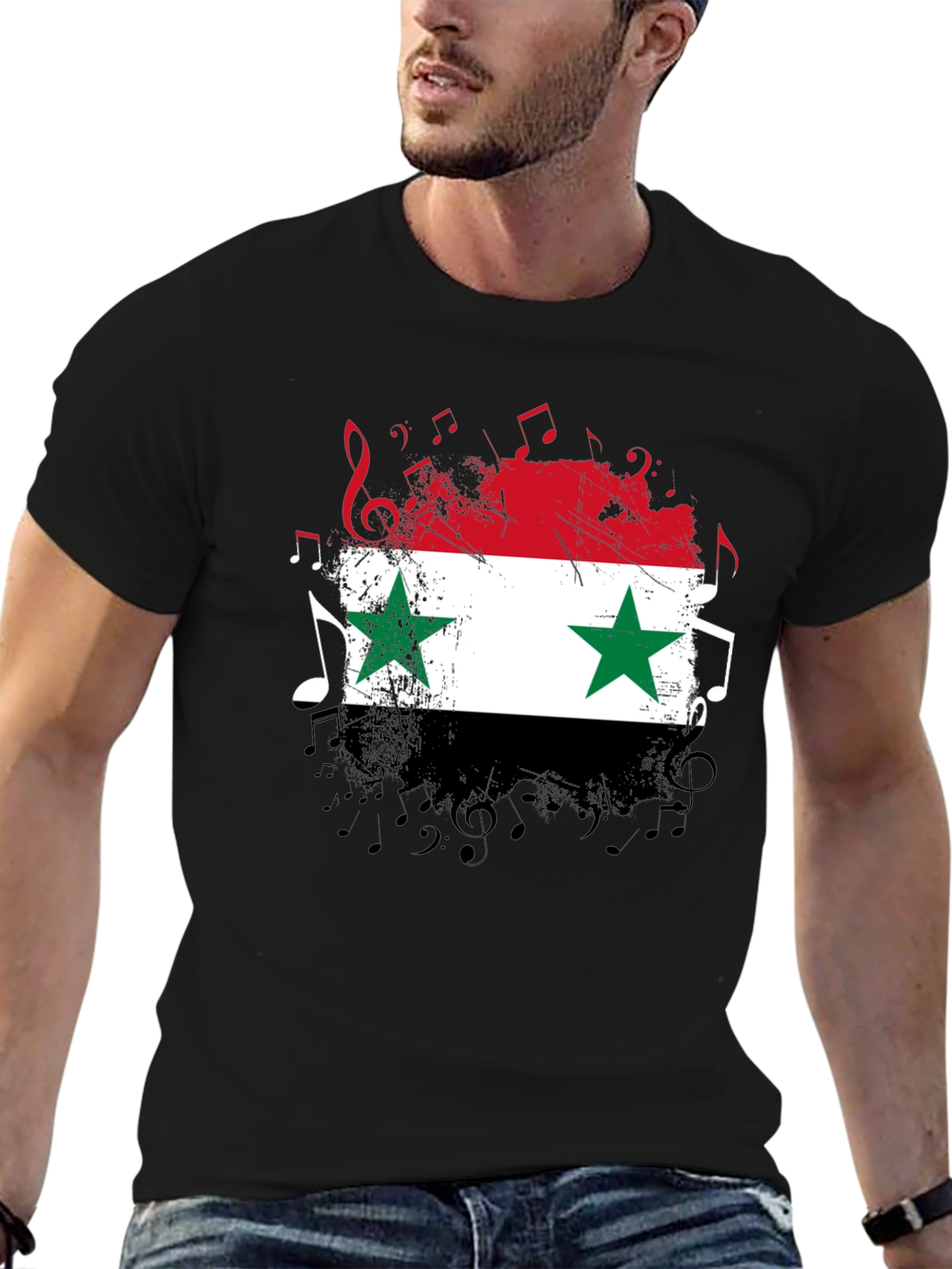 Syria Flag Music T-Shirt - Patriotic Tee