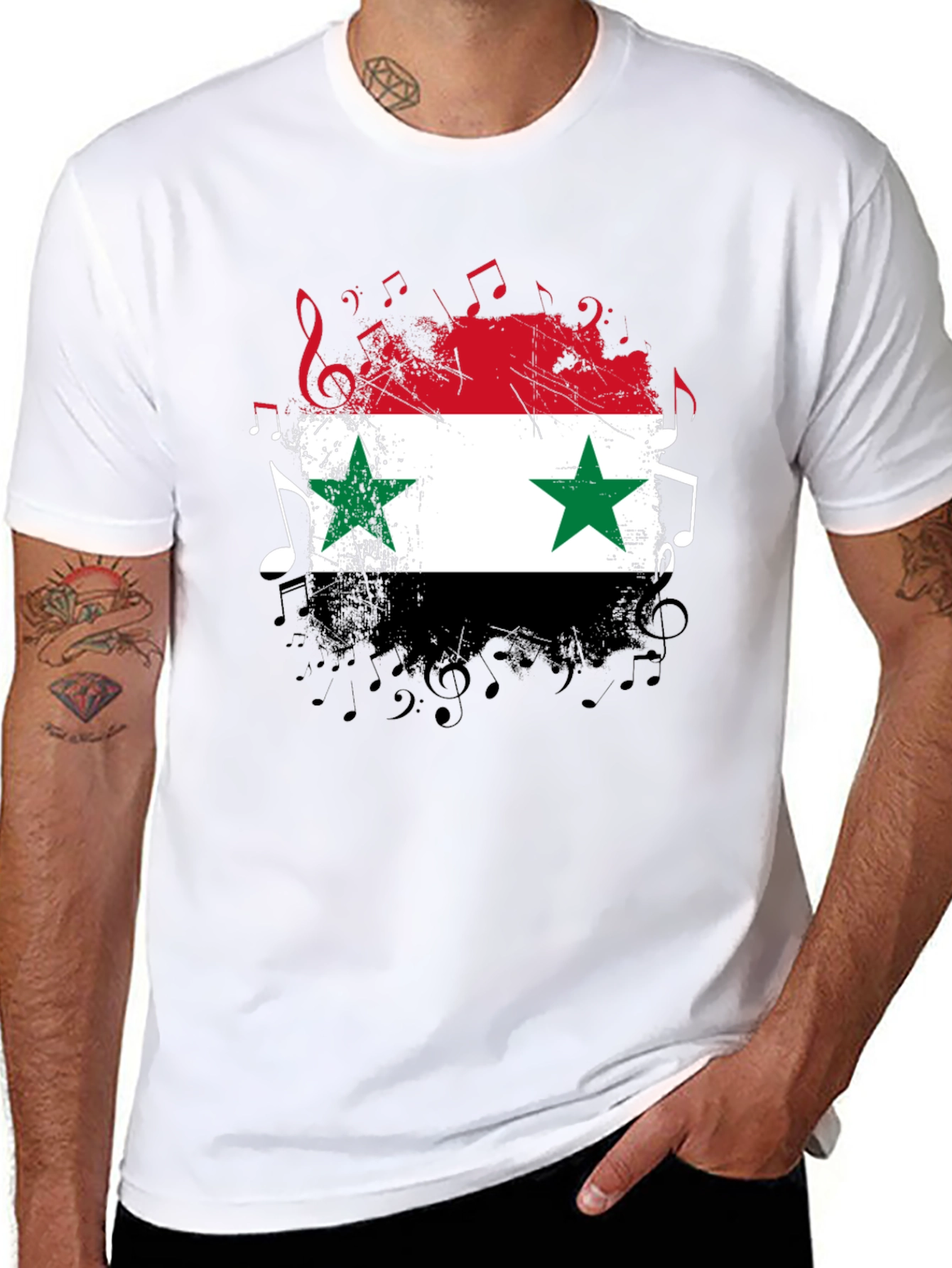 Syria Flag Music T-Shirt - Patriotic Tee