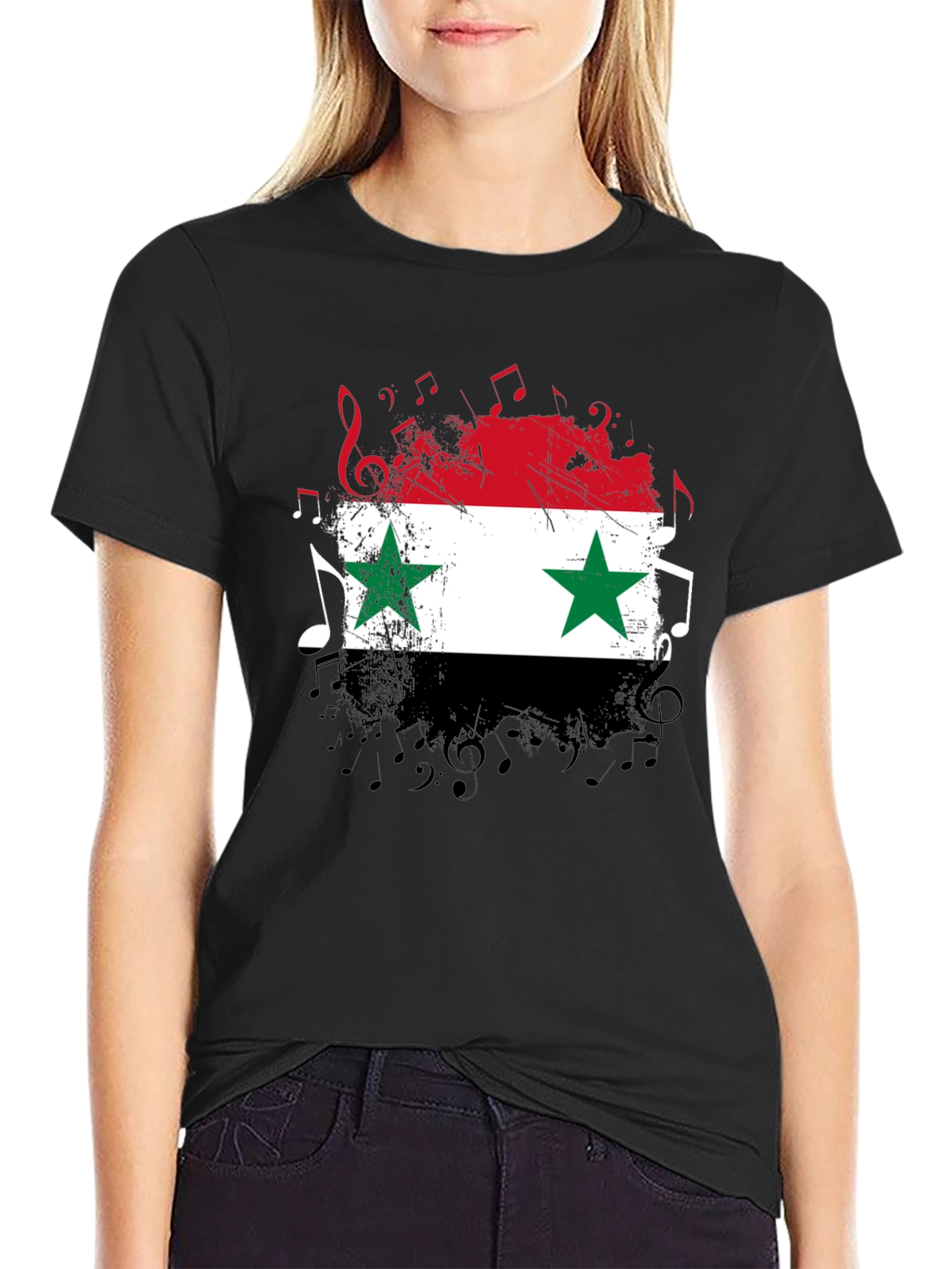 Syria Flag Music T-Shirt - Patriotic Tee