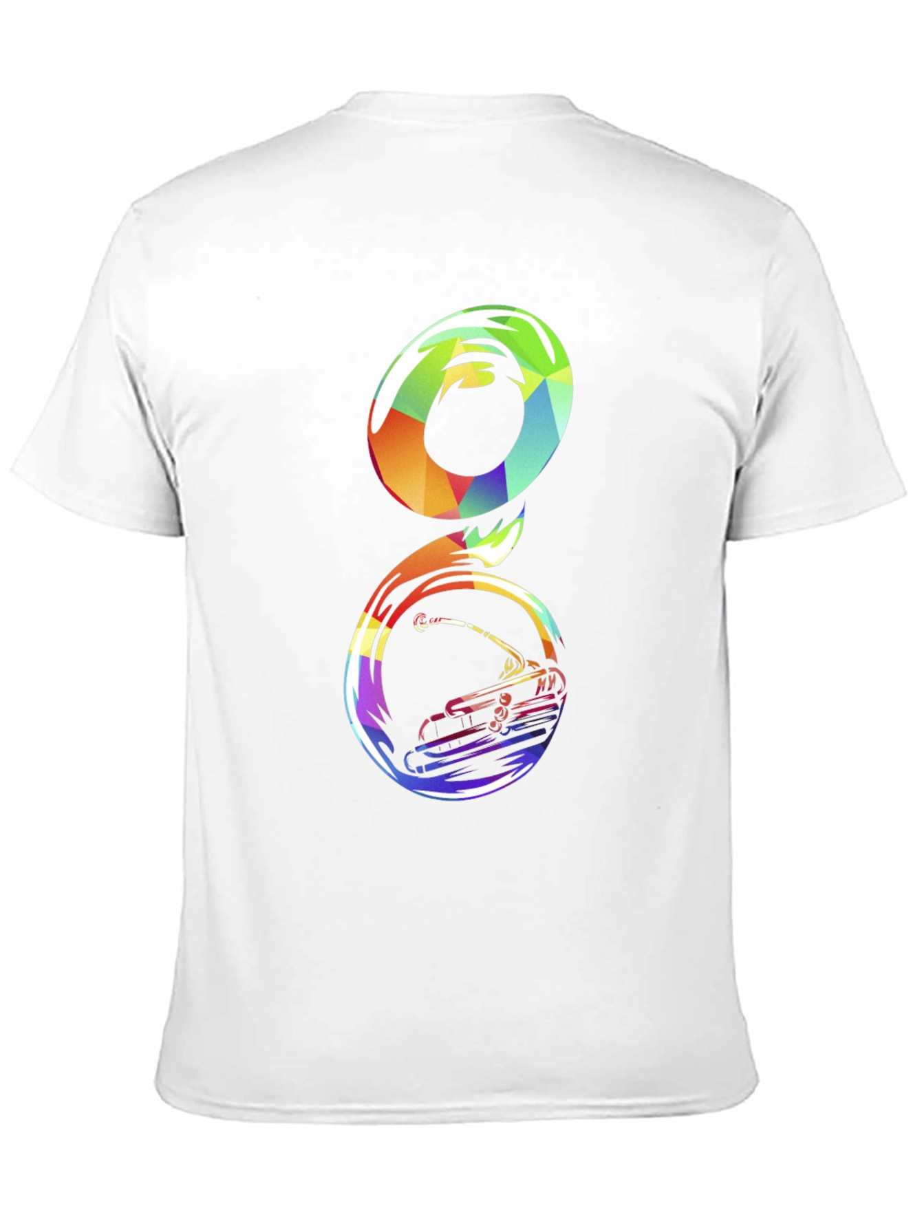 Rainbow Tuba Graphic Tee - Mens Black T-Shirt