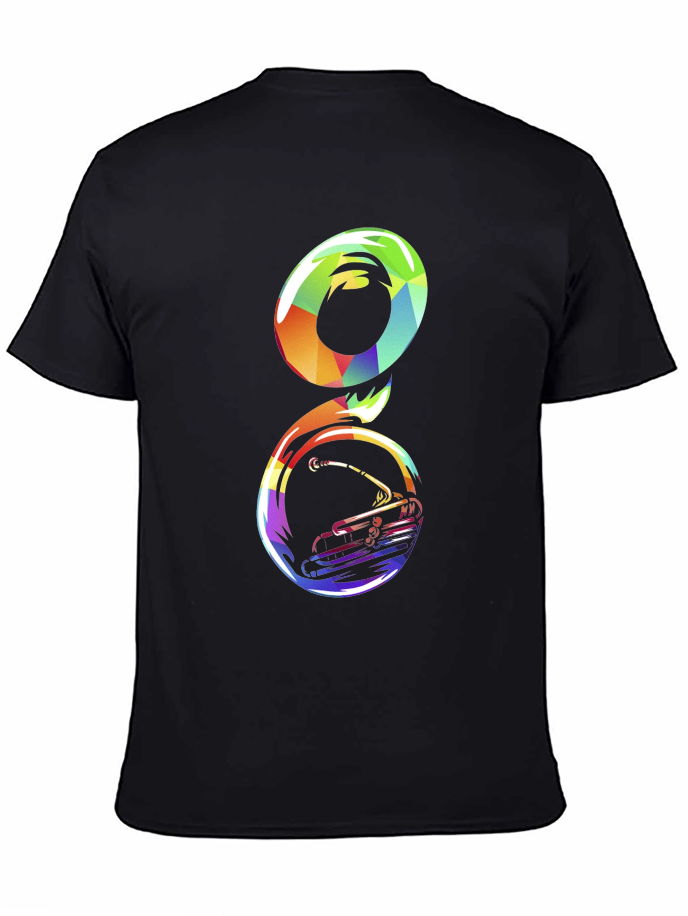 Rainbow Tuba Graphic Tee - Mens Black T-Shirt