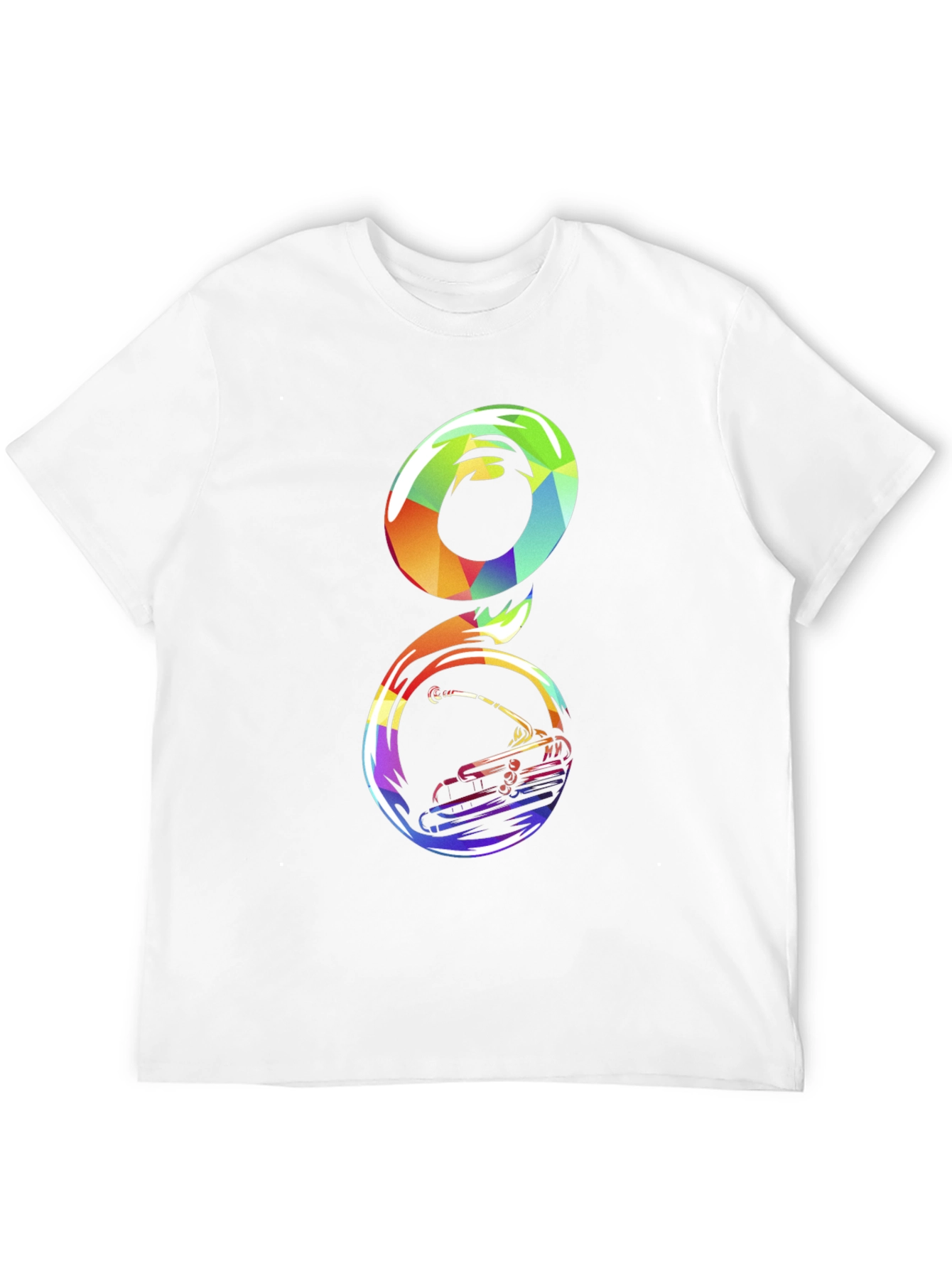 Rainbow Tuba Graphic Tee - Mens Black T-Shirt