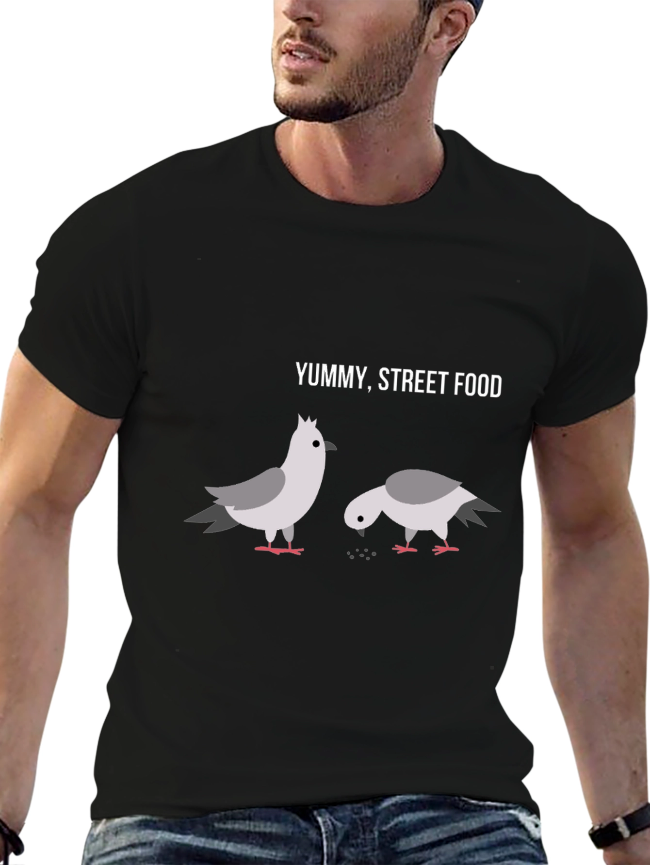 Yummy Street Food Pigeon Graphic T-Shirt