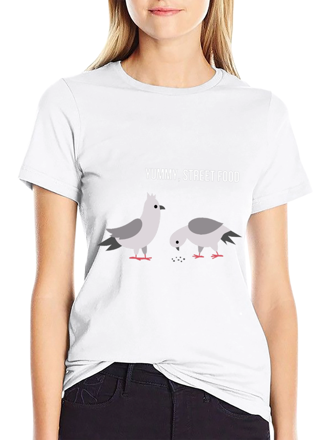 Yummy Street Food Pigeon Graphic T-Shirt