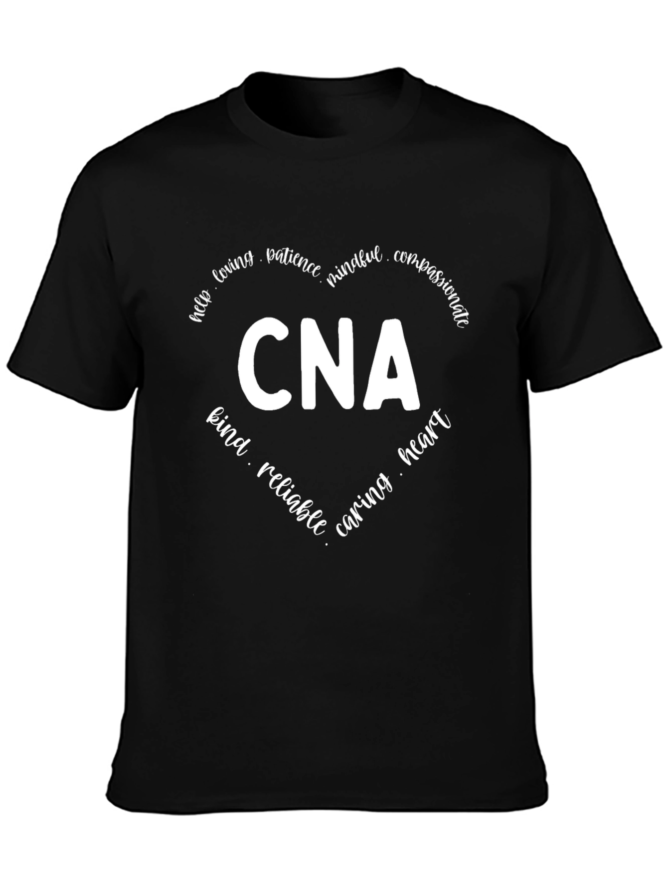 CNA Heart Graphic T-Shirt - Caring Compassionate Design