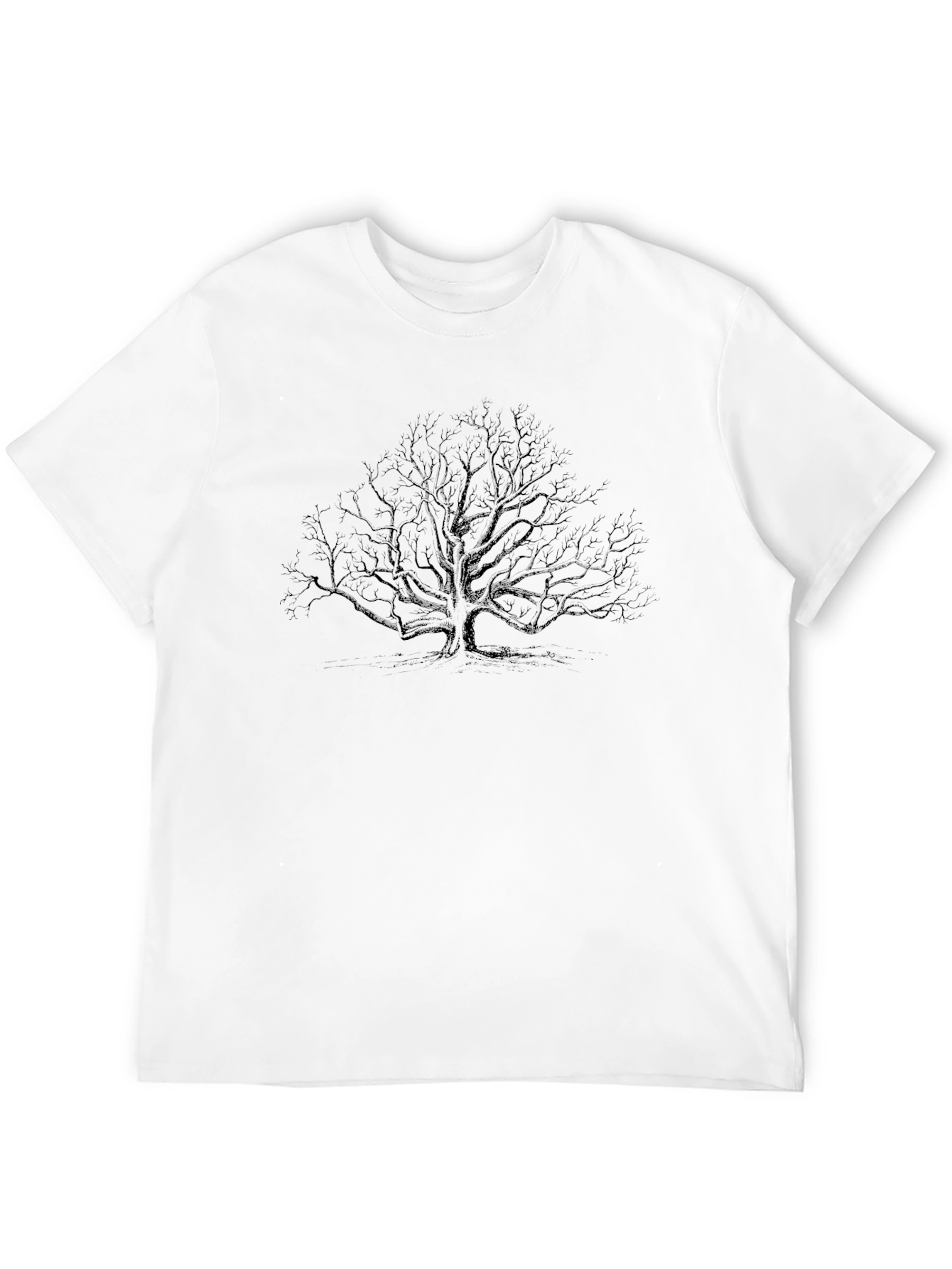 Mens Black Tree Graphic Tee - Nature Inspired Design