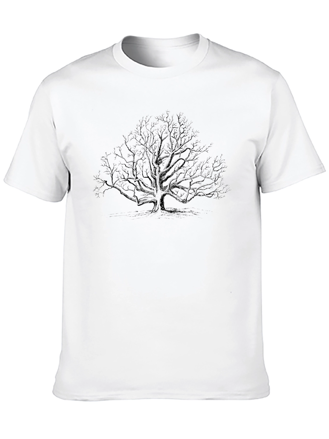 Mens Black Tree Graphic Tee - Nature Inspired Design