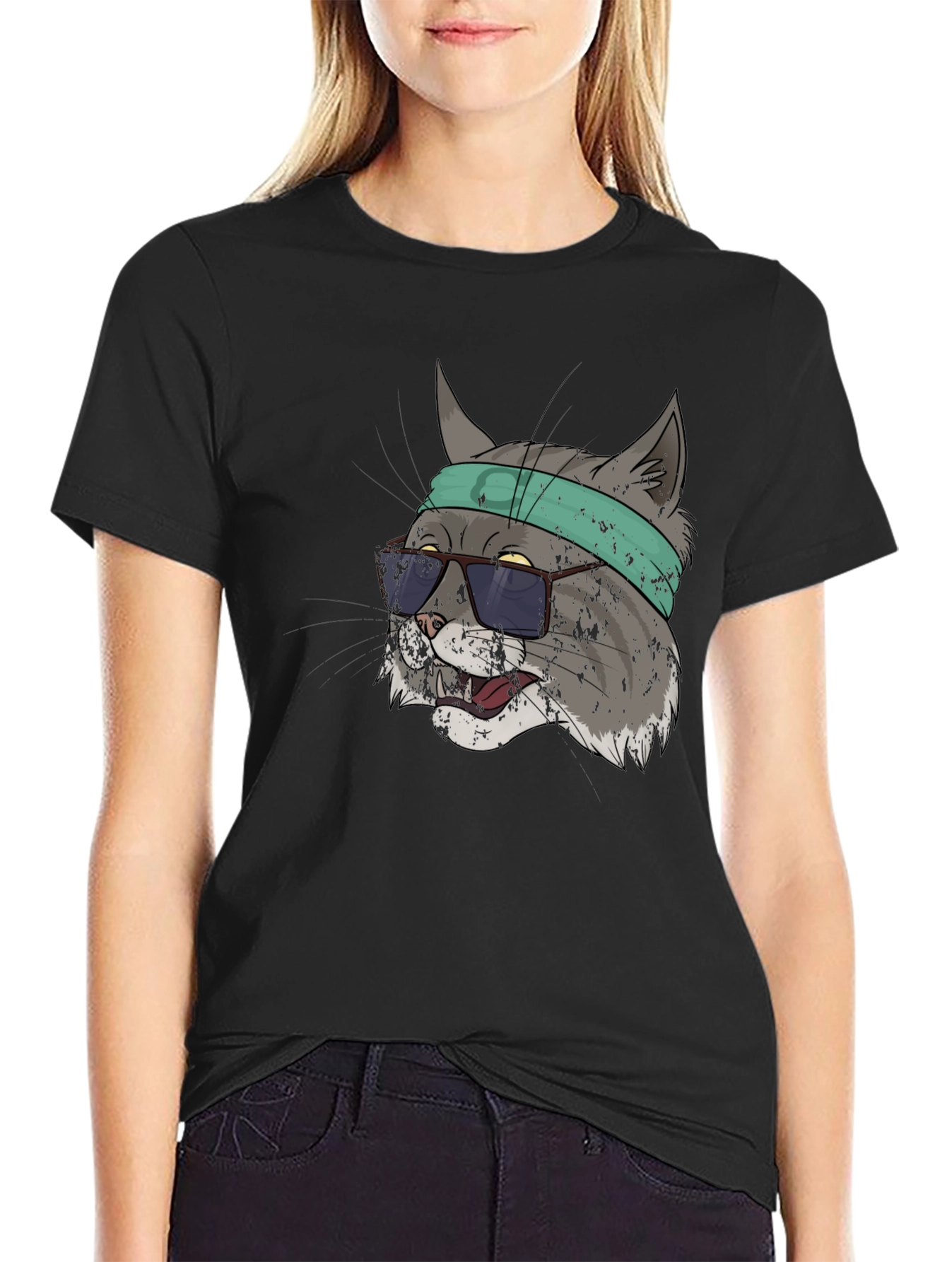 Cool Cat Graphic Tee - Unisex Black T-Shirt