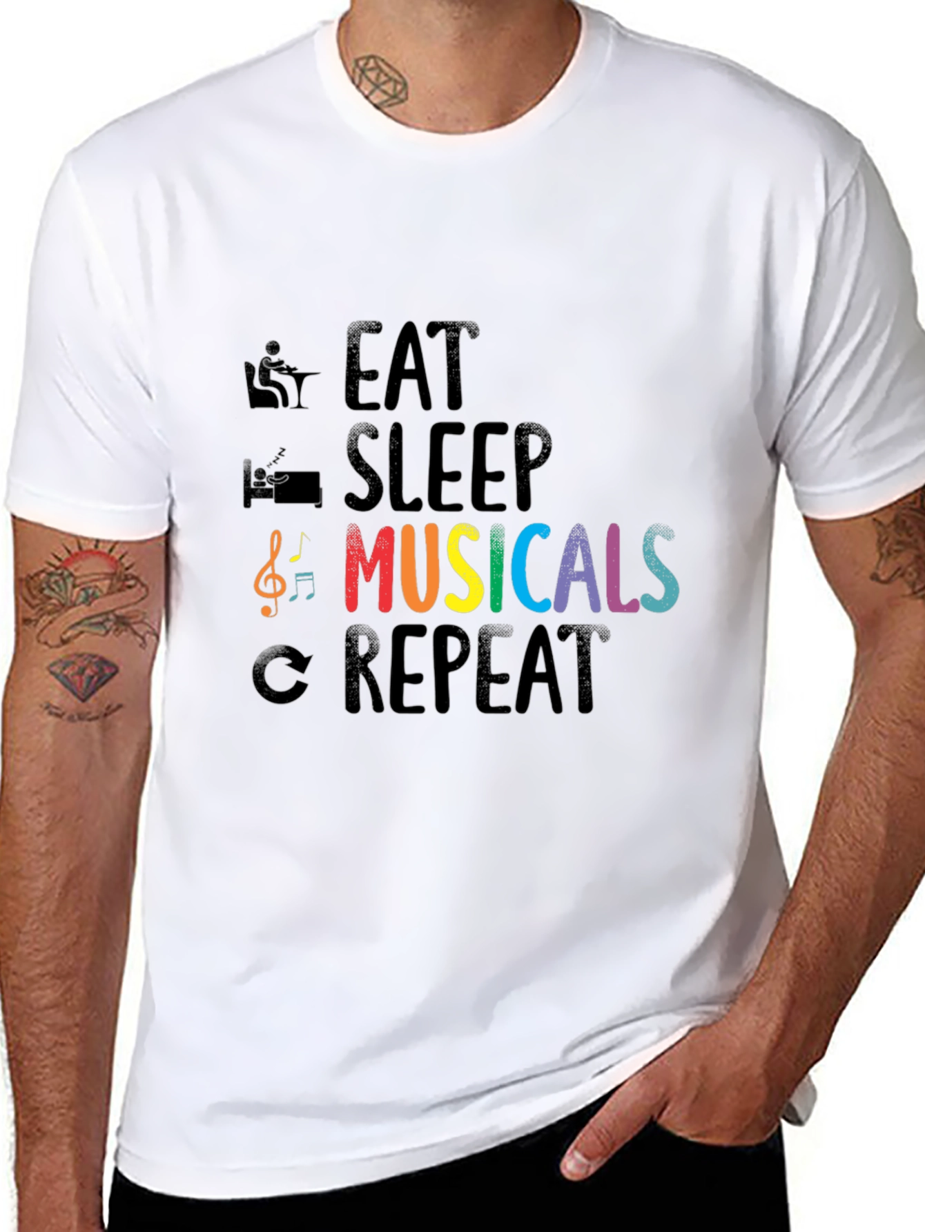 Eat Sleep Musicals Repeat T-Shirt