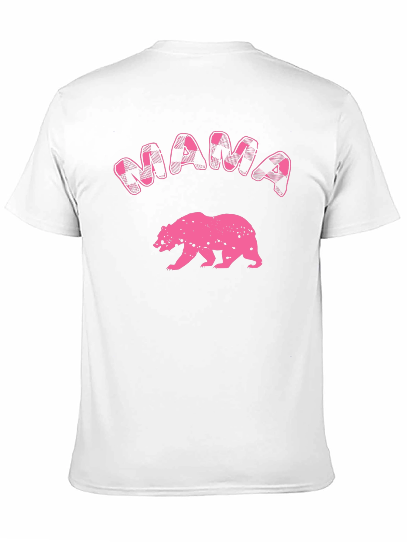 Mama Bear T-Shirt - Pink Plaid Graphic Tee