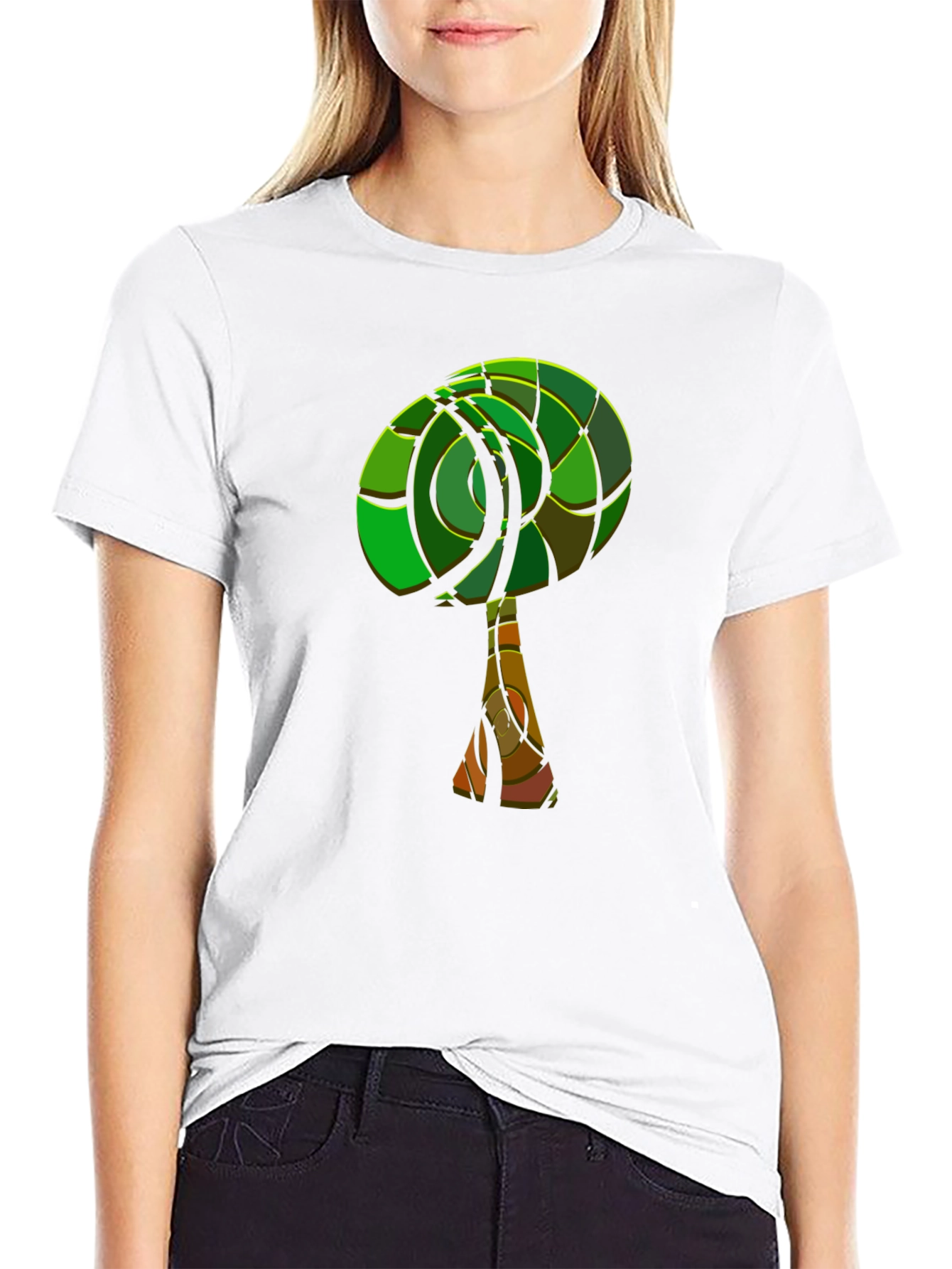 Abstract Tree Graphic Tee - Modern Style