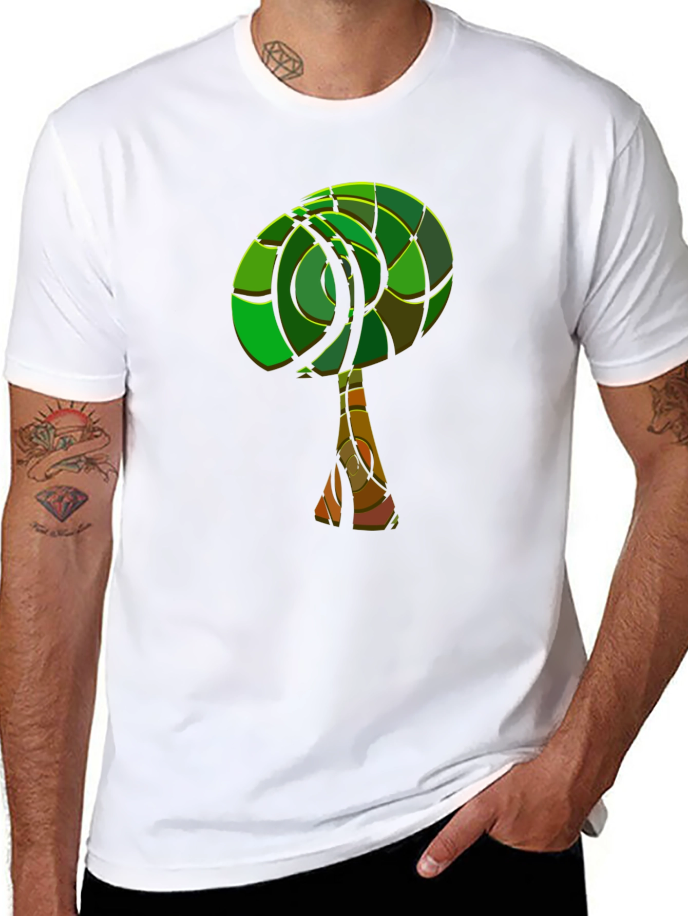 Abstract Tree Graphic Tee - Modern Style