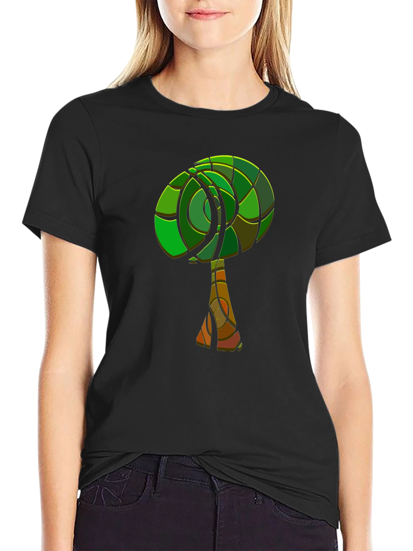 Abstract Tree Graphic Tee - Modern Style