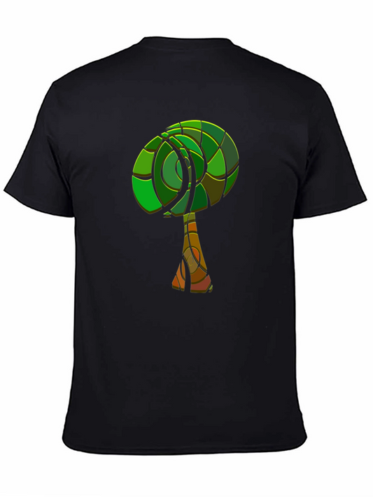 Abstract Tree Graphic Tee - Modern Style