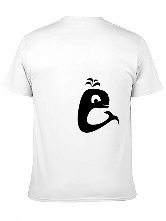 Whimsical Whale Graphic Tee - Black Cotton T-Shirt