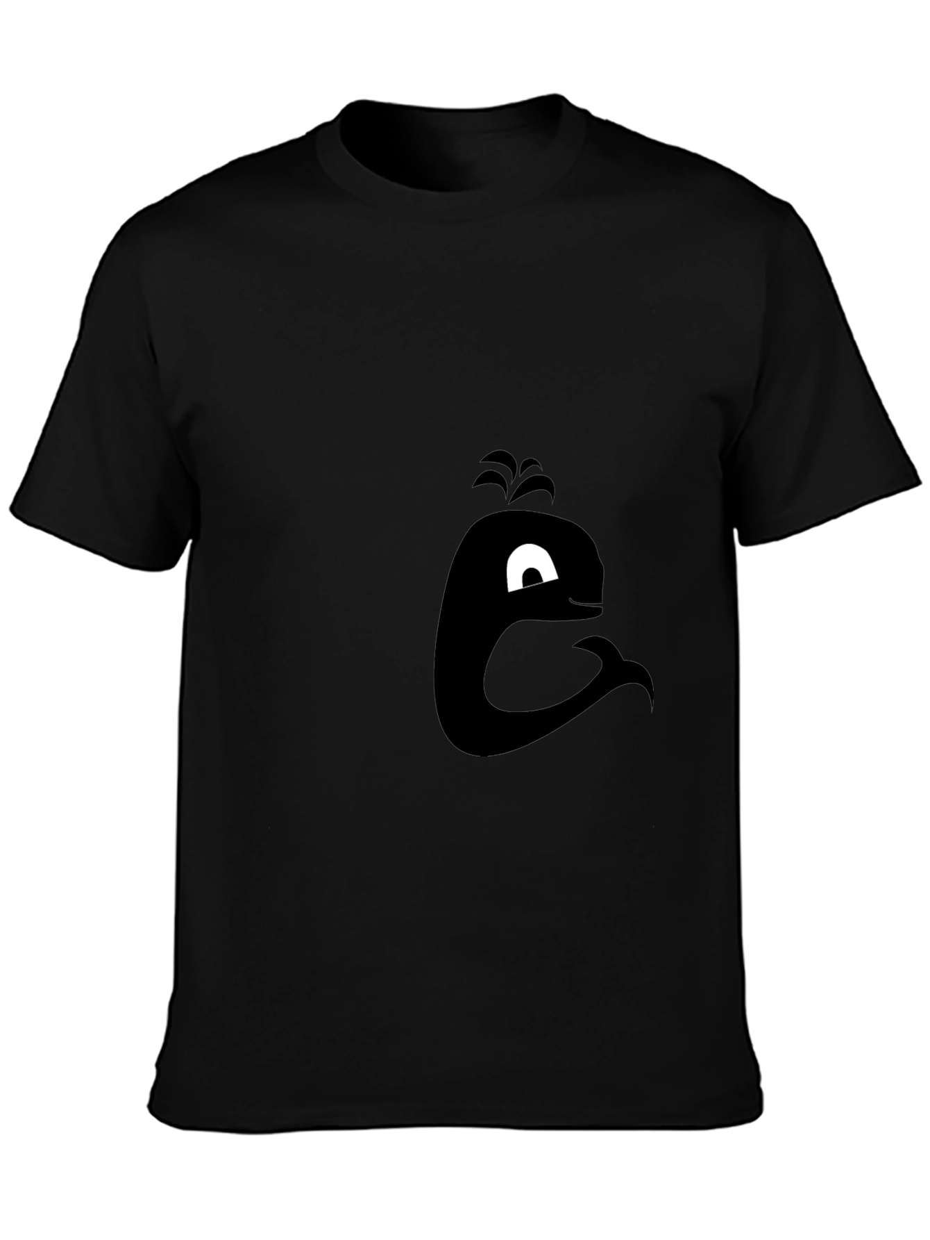 Whimsical Whale Graphic Tee - Black Cotton T-Shirt