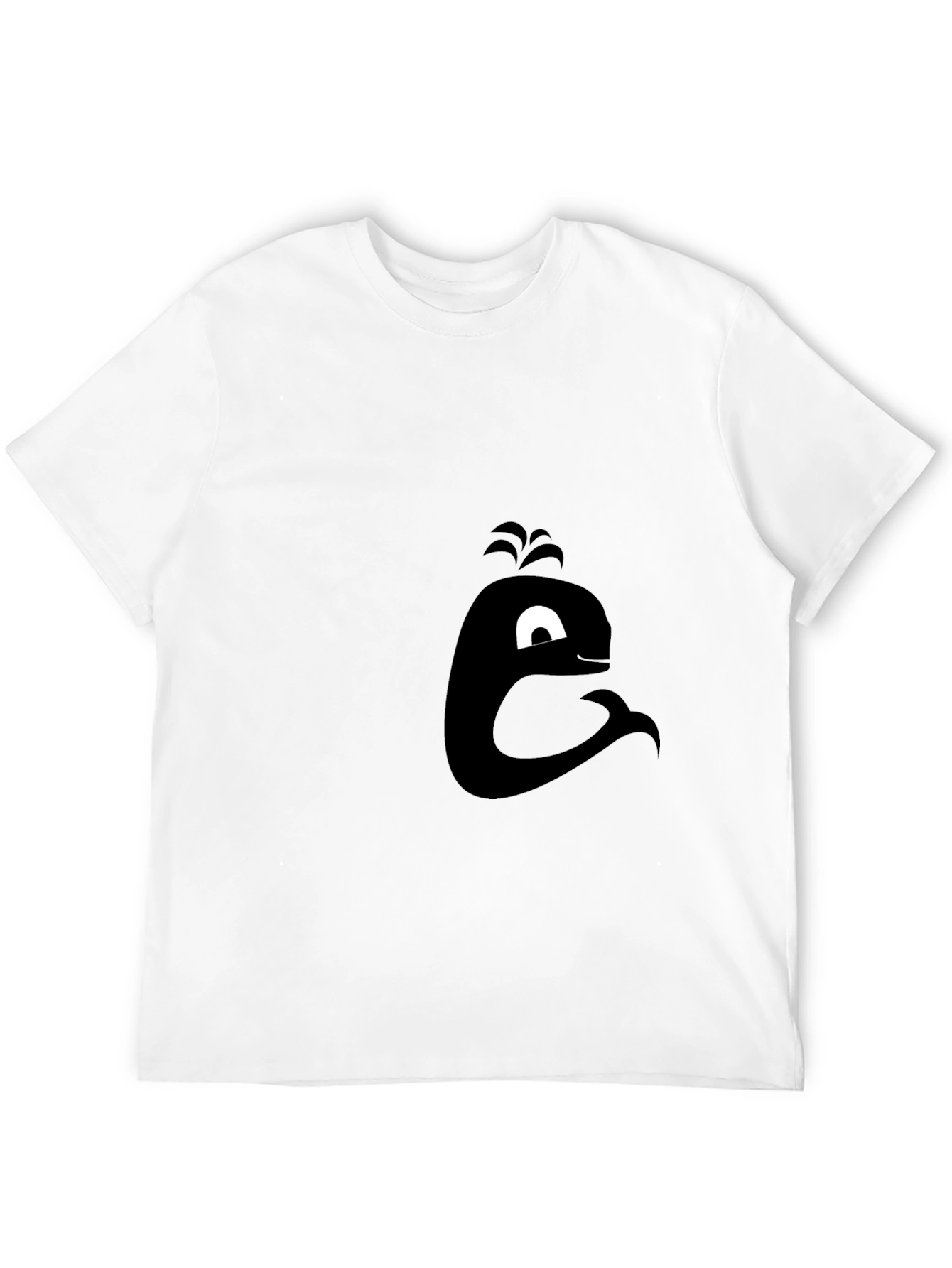 Whimsical Whale Graphic Tee - Black Cotton T-Shirt