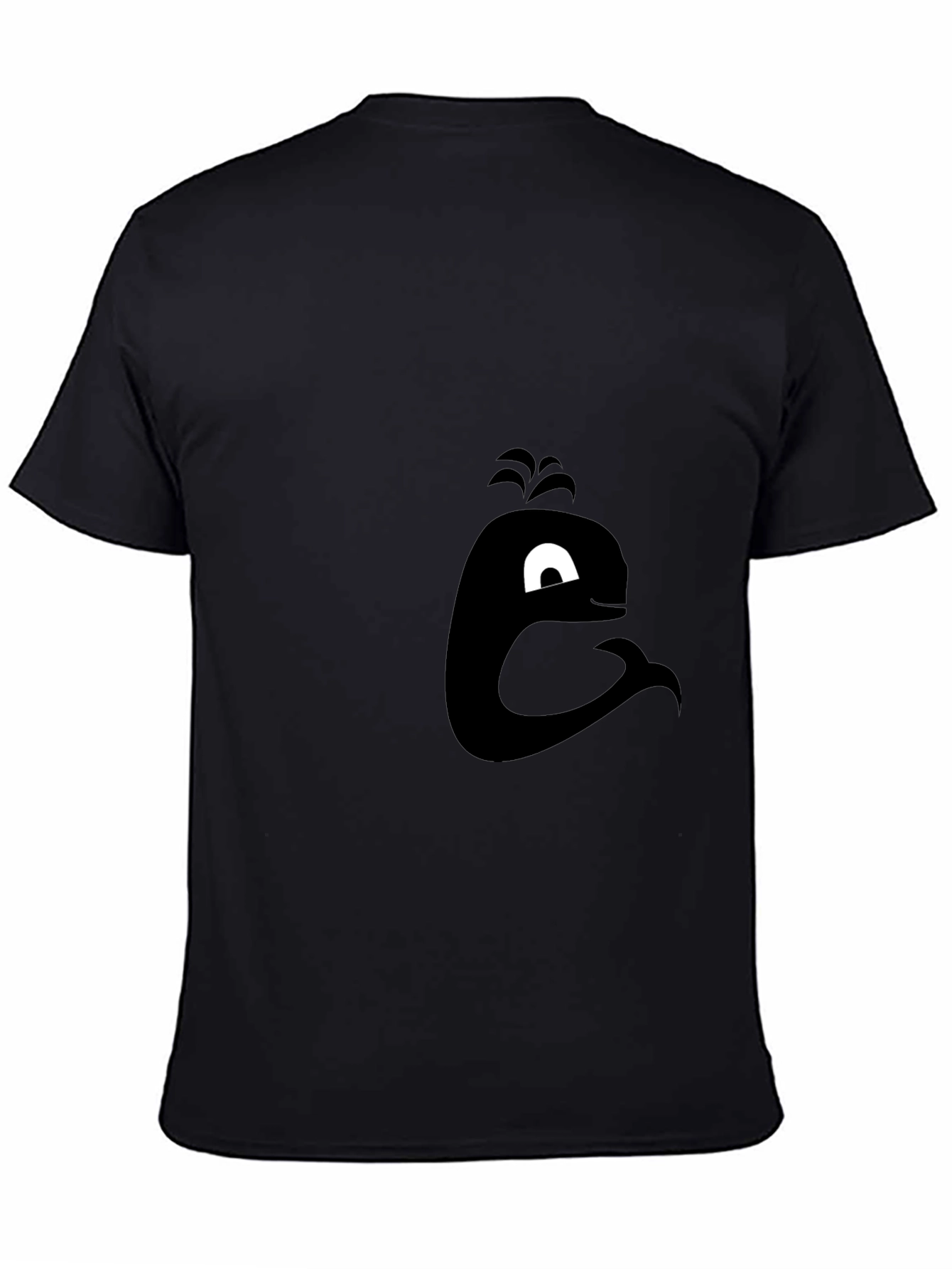 Whimsical Whale Graphic Tee - Black Cotton T-Shirt