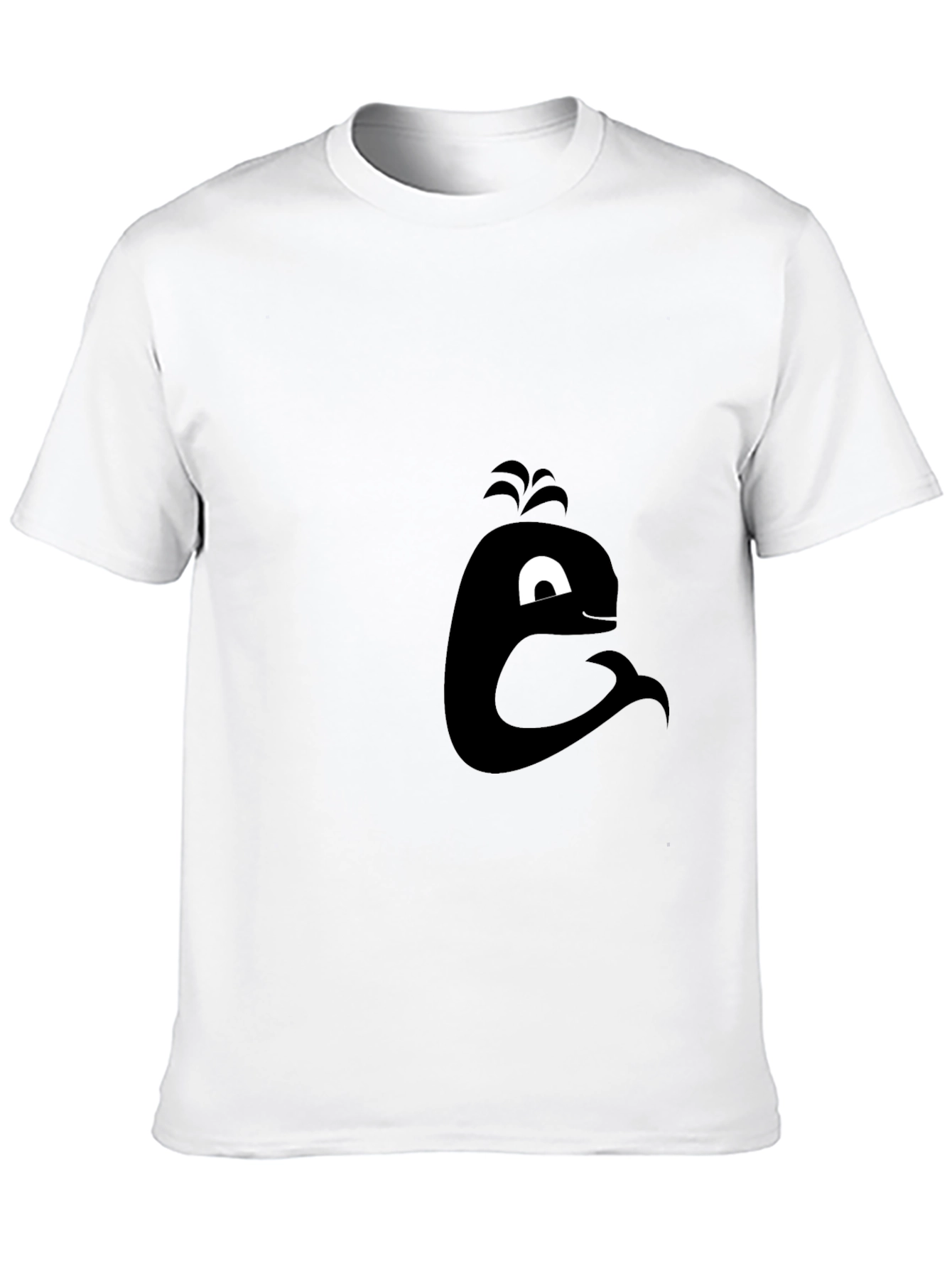 Whimsical Whale Graphic Tee - Black Cotton T-Shirt