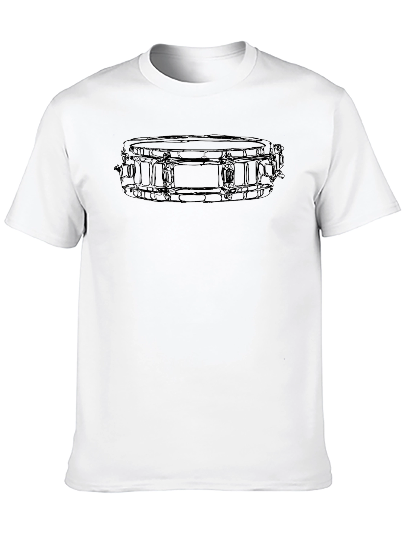 Black Snare Drum Outline Graphic Tee