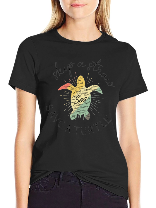 Skip A Straw Save A Turtle T-Shirt