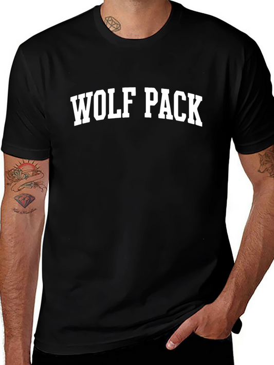 Wolf Pack Graphic Tee - Black Cotton Blend T-Shirt