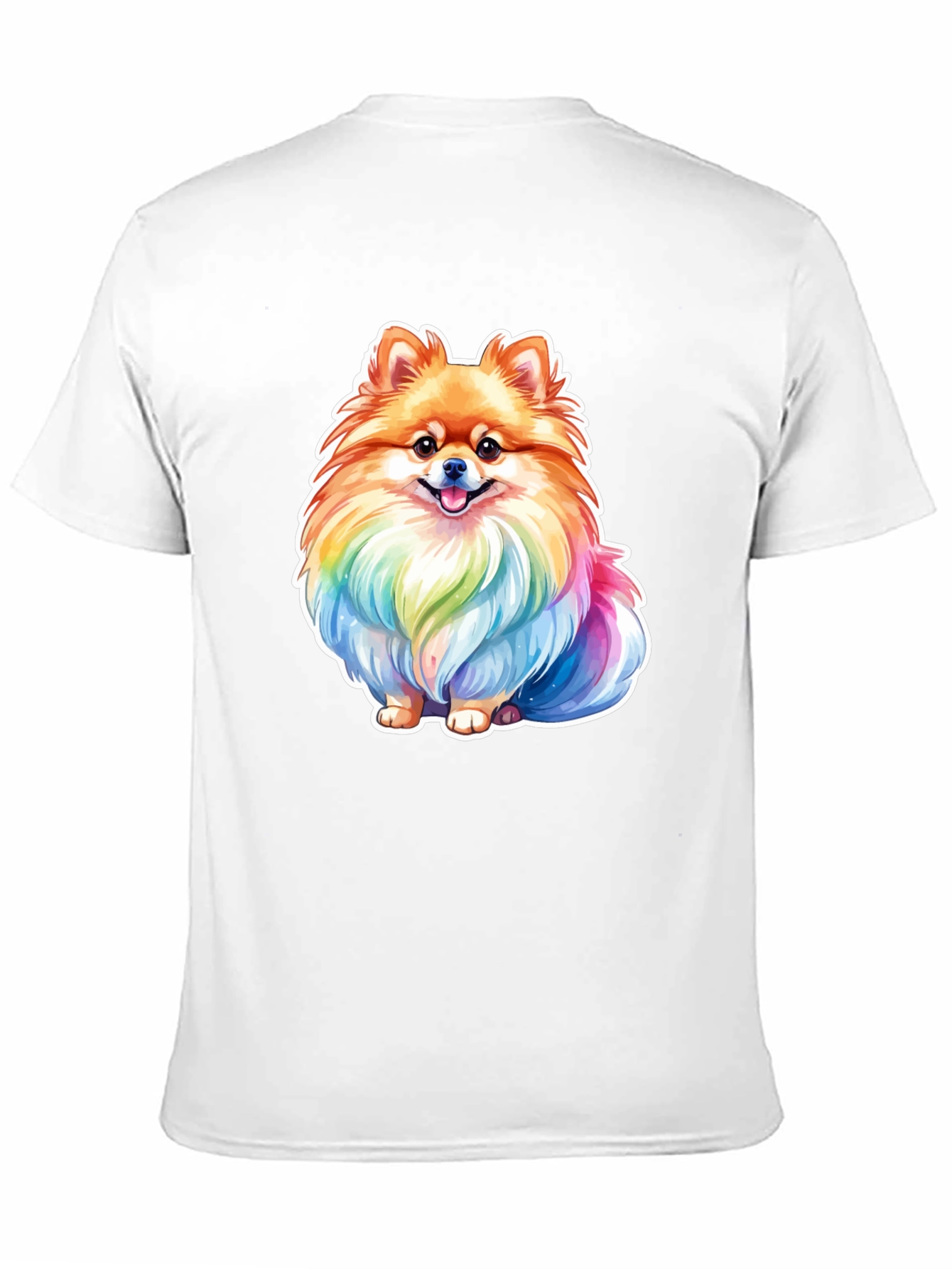 Rainbow Pomeranian Dog Graphic T-Shirt