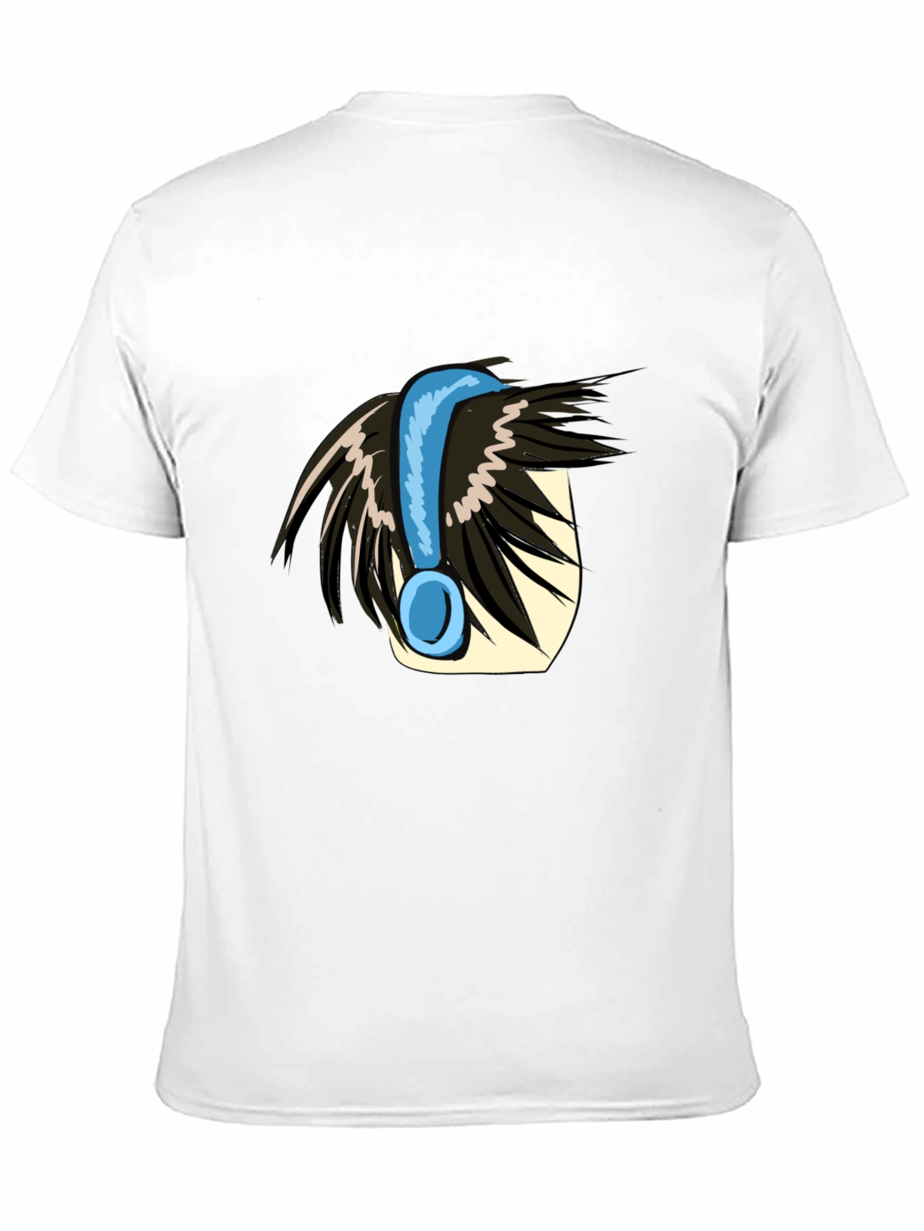 Anime Style Headphone Graphic Tee - Black