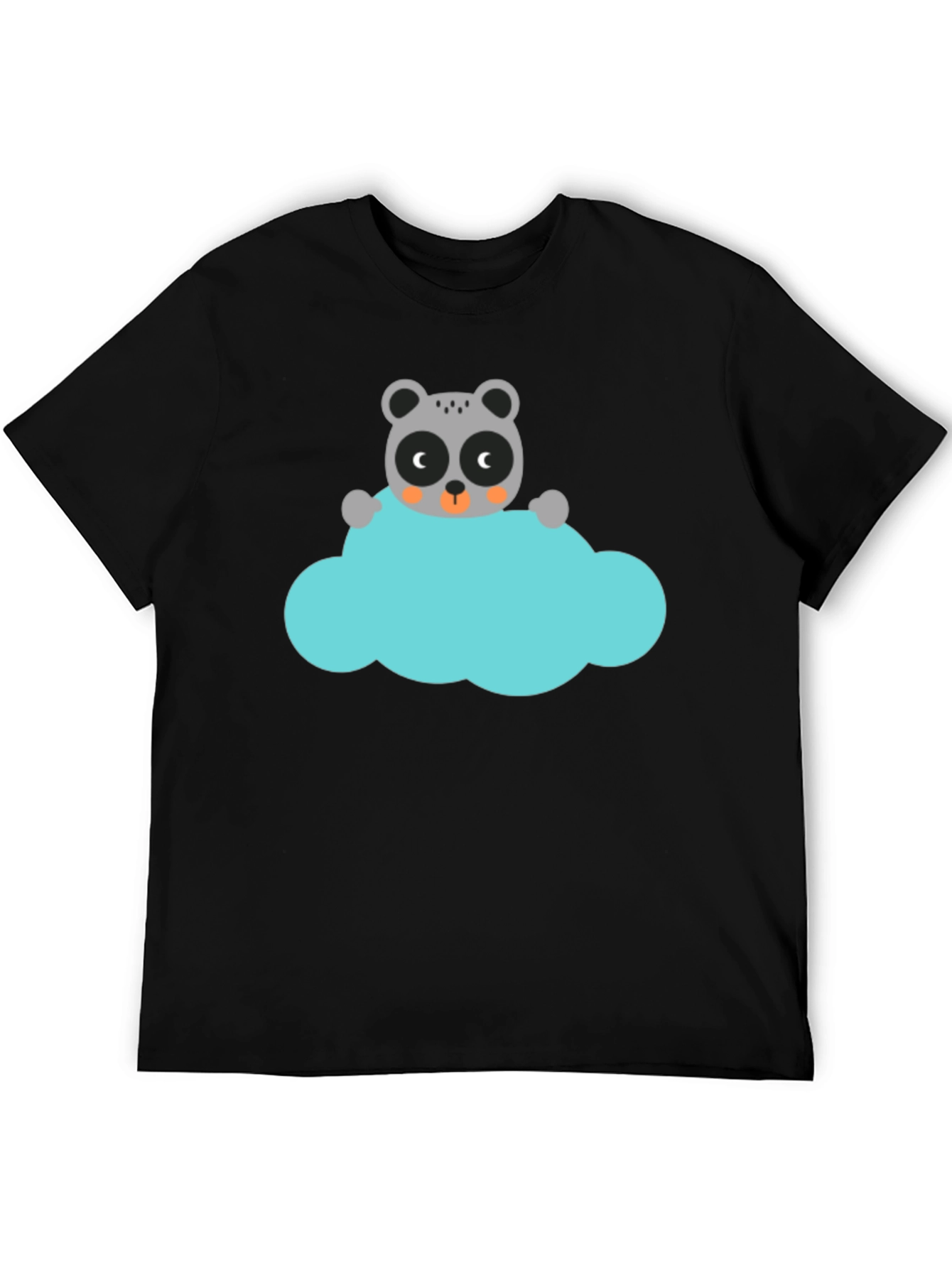 Cute Cartoon Raccoon on Cloud Graphic T-Shirt