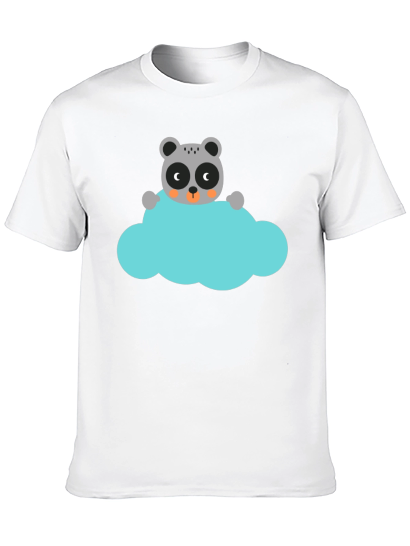 Cute Cartoon Raccoon on Cloud Graphic T-Shirt