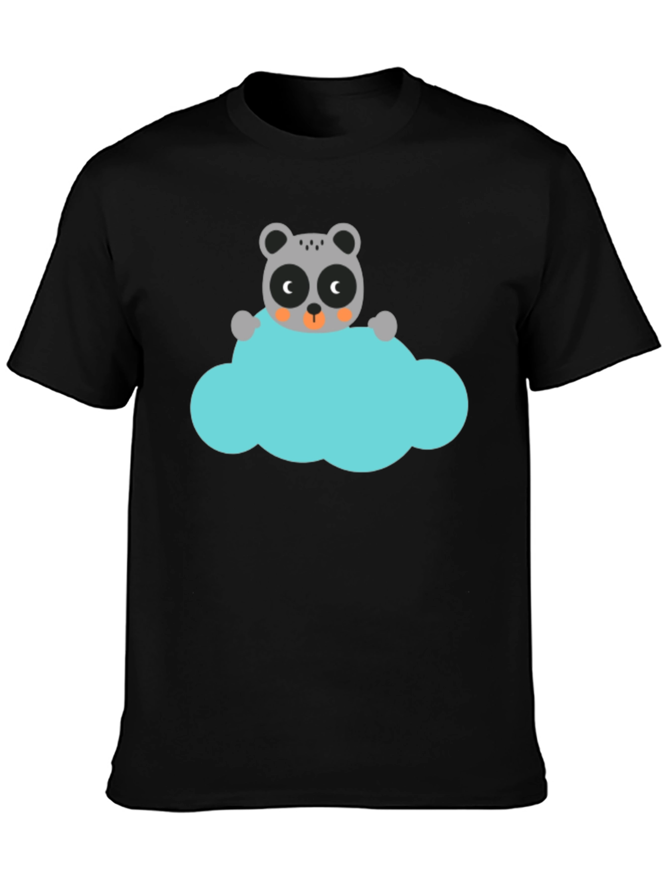 Cute Cartoon Raccoon on Cloud Graphic T-Shirt