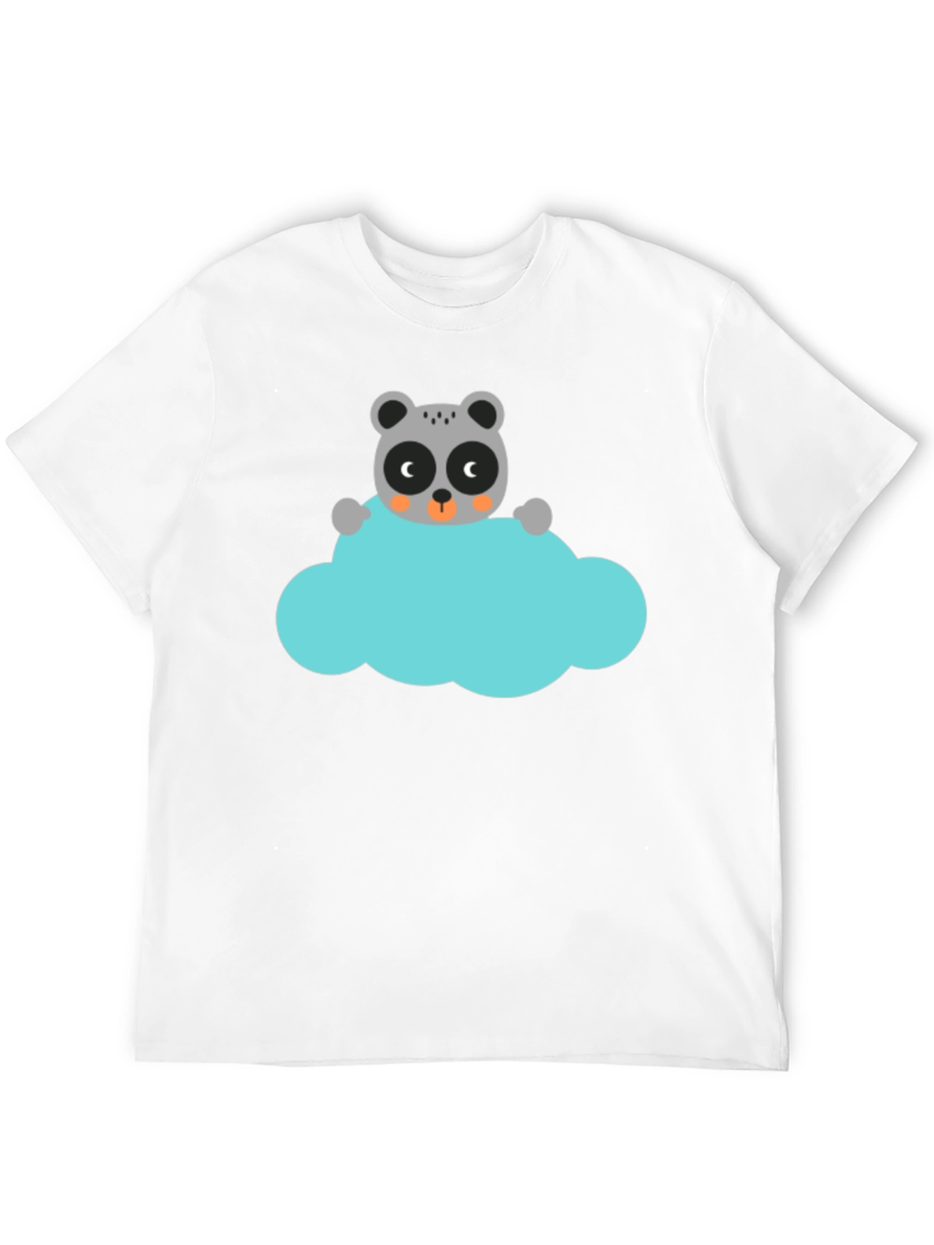 Cute Cartoon Raccoon on Cloud Graphic T-Shirt