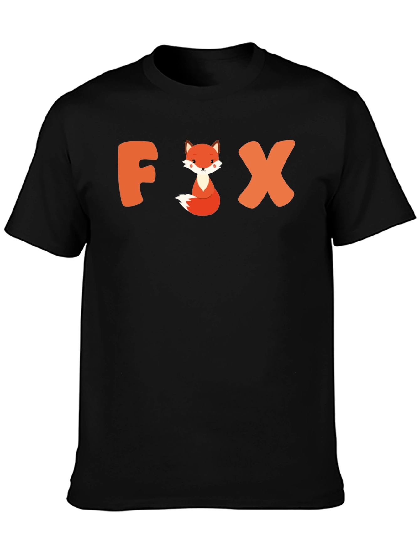 Cute Fox Graphic Tee - Unisex Black T-Shirt