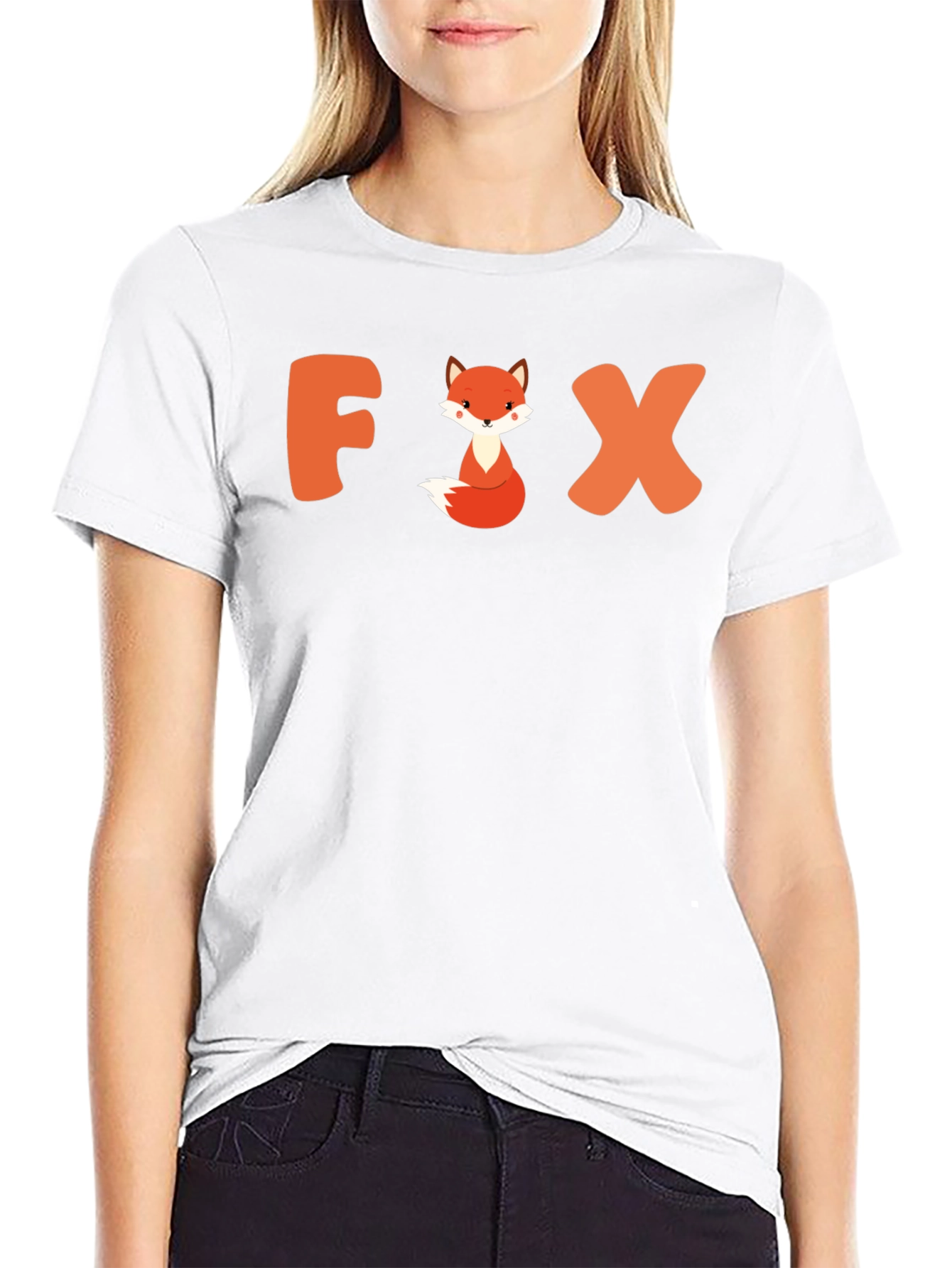 Cute Fox Graphic Tee - Unisex Black T-Shirt