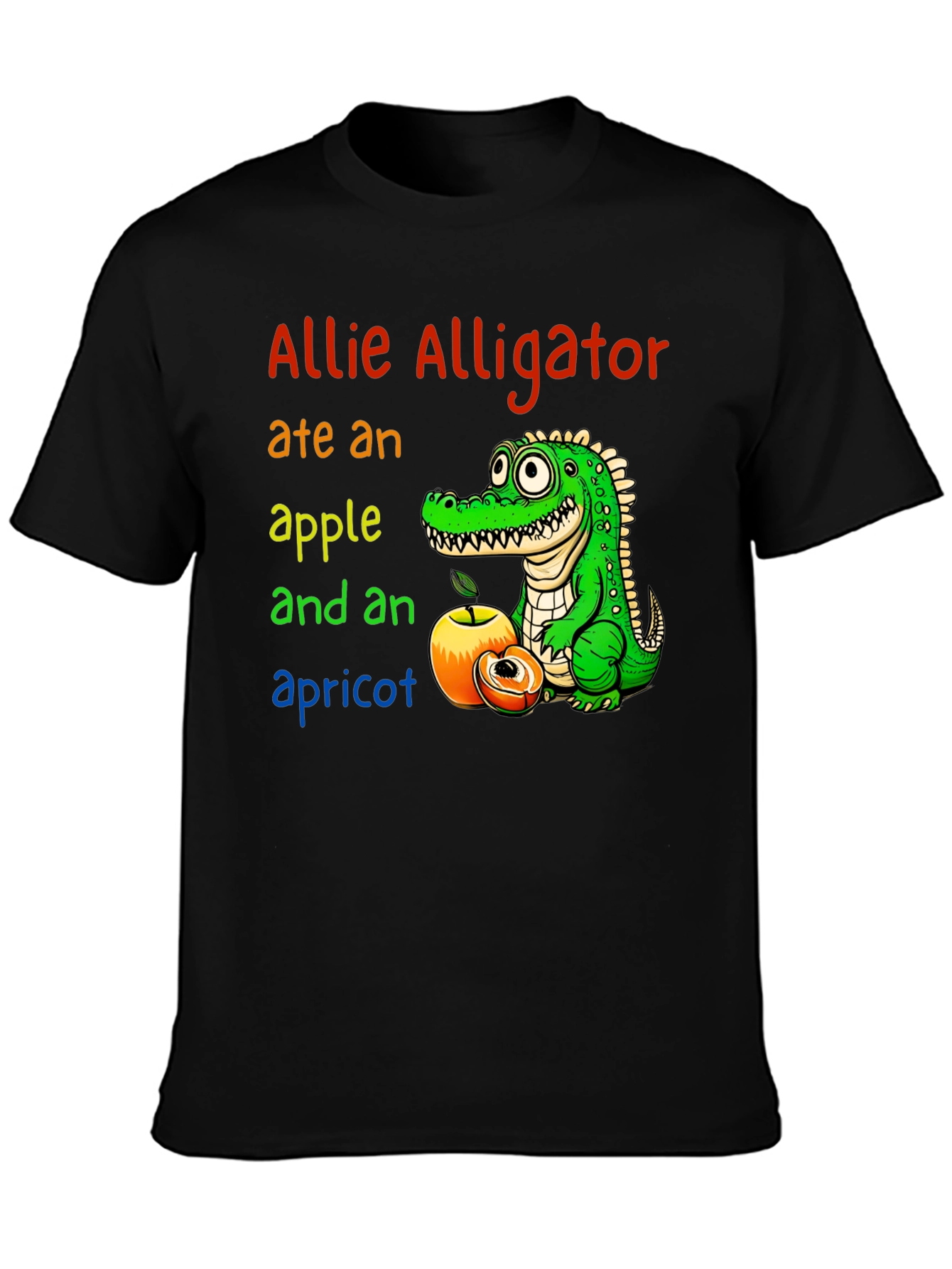 Allie Alligator Eats Apple & Apricot Graphic Tee