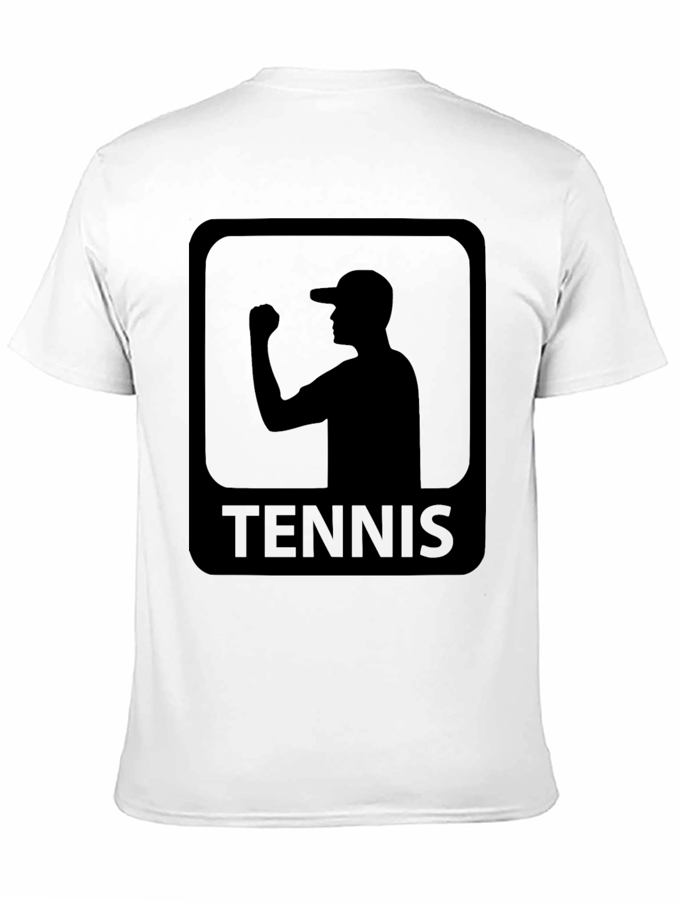 Tennis Player Silhouette Graphic Tee - Black