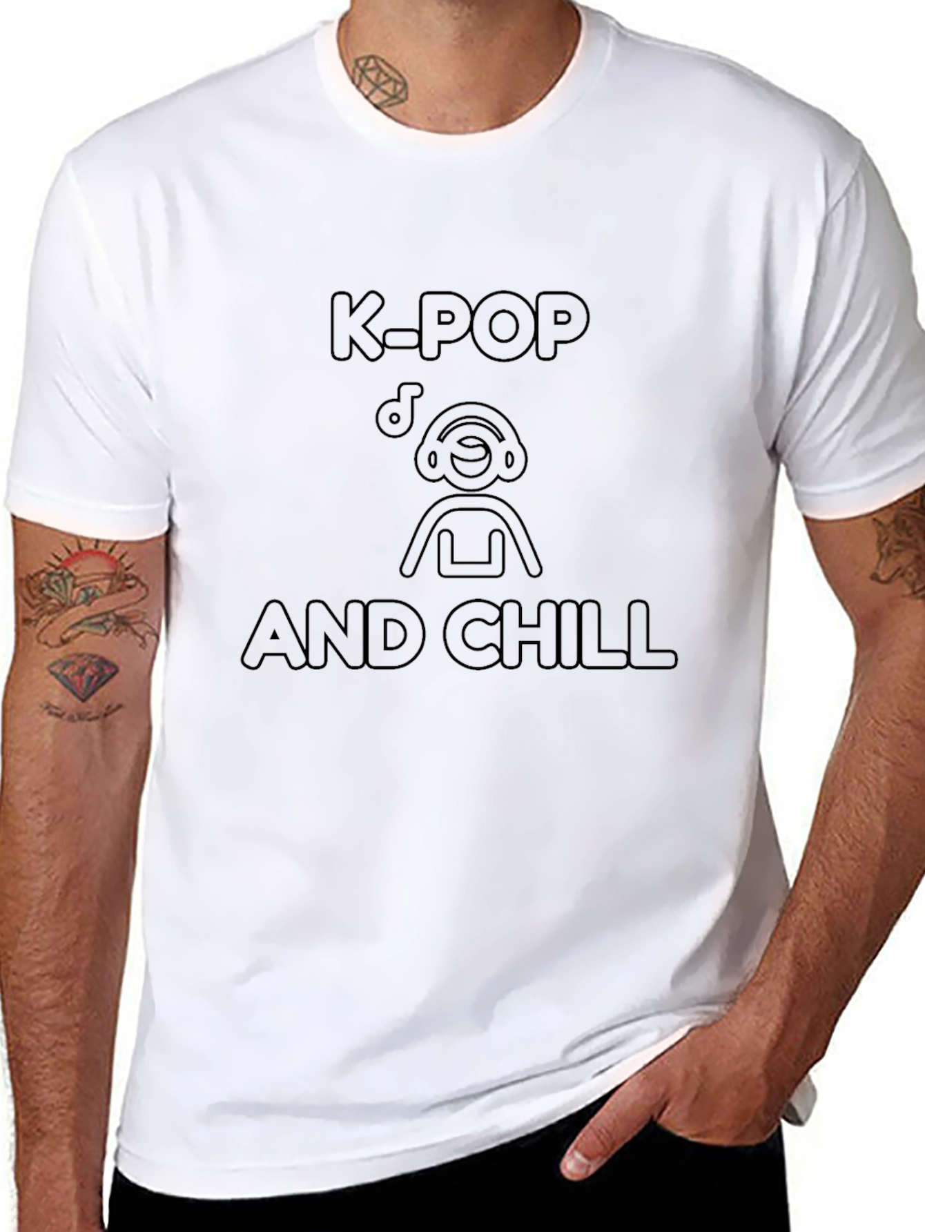 K-Pop and Chill Black Graphic Tee