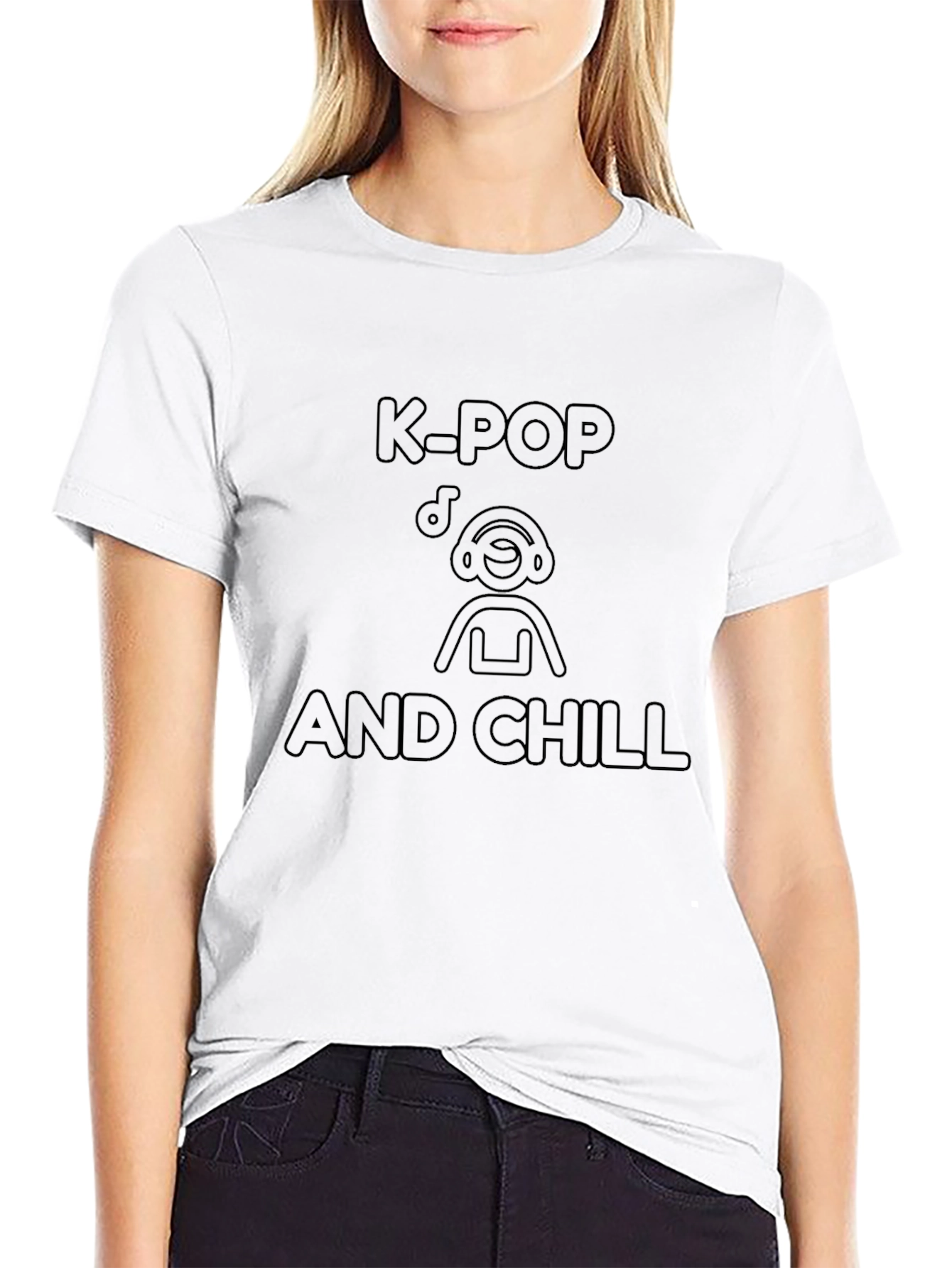 K-Pop and Chill Black Graphic Tee