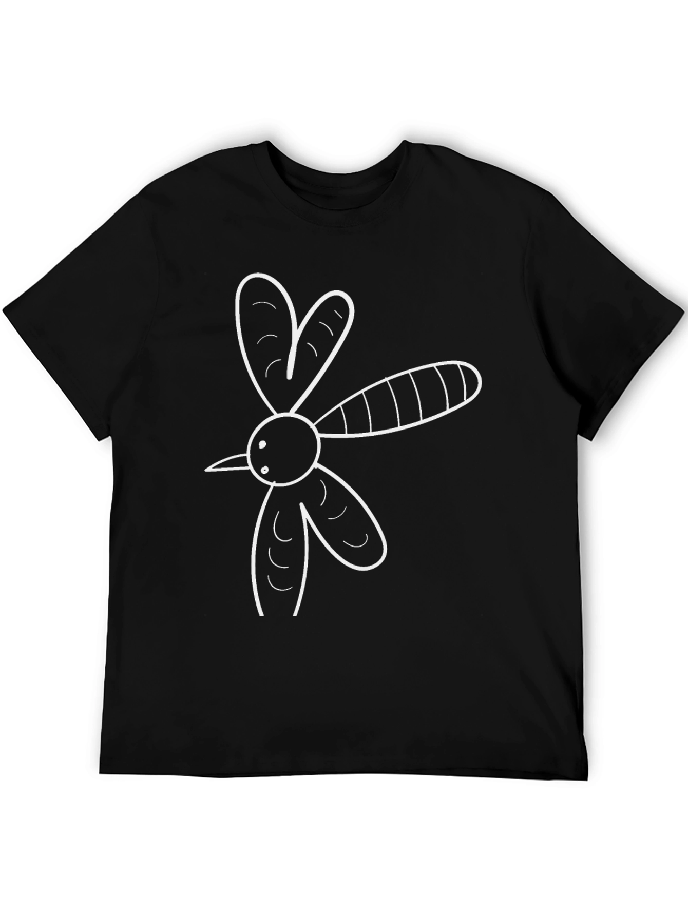 Black T-Shirt with Abstract Mosquito Graphic