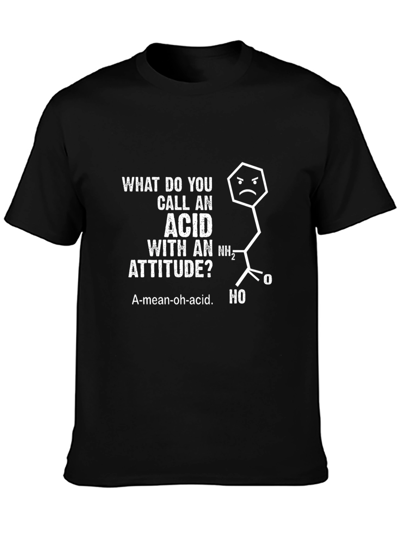 Funny Chemistry Pun T-Shirt: A-Mean-Oh Acid