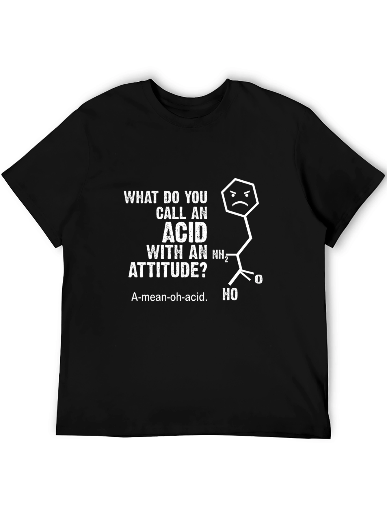 Funny Chemistry Pun T-Shirt: A-Mean-Oh Acid