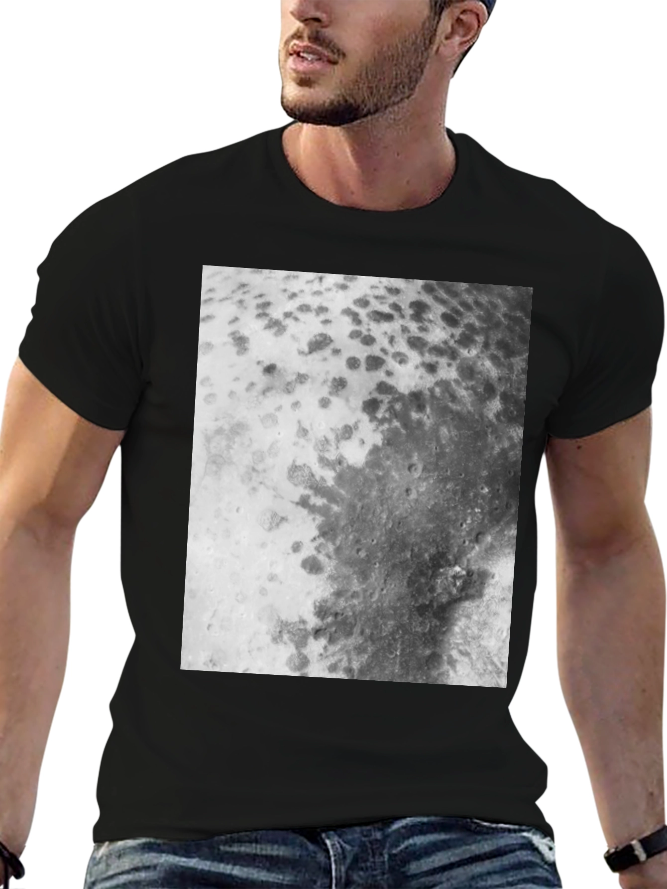 Lunar Surface Graphic Tee - Black Cotton