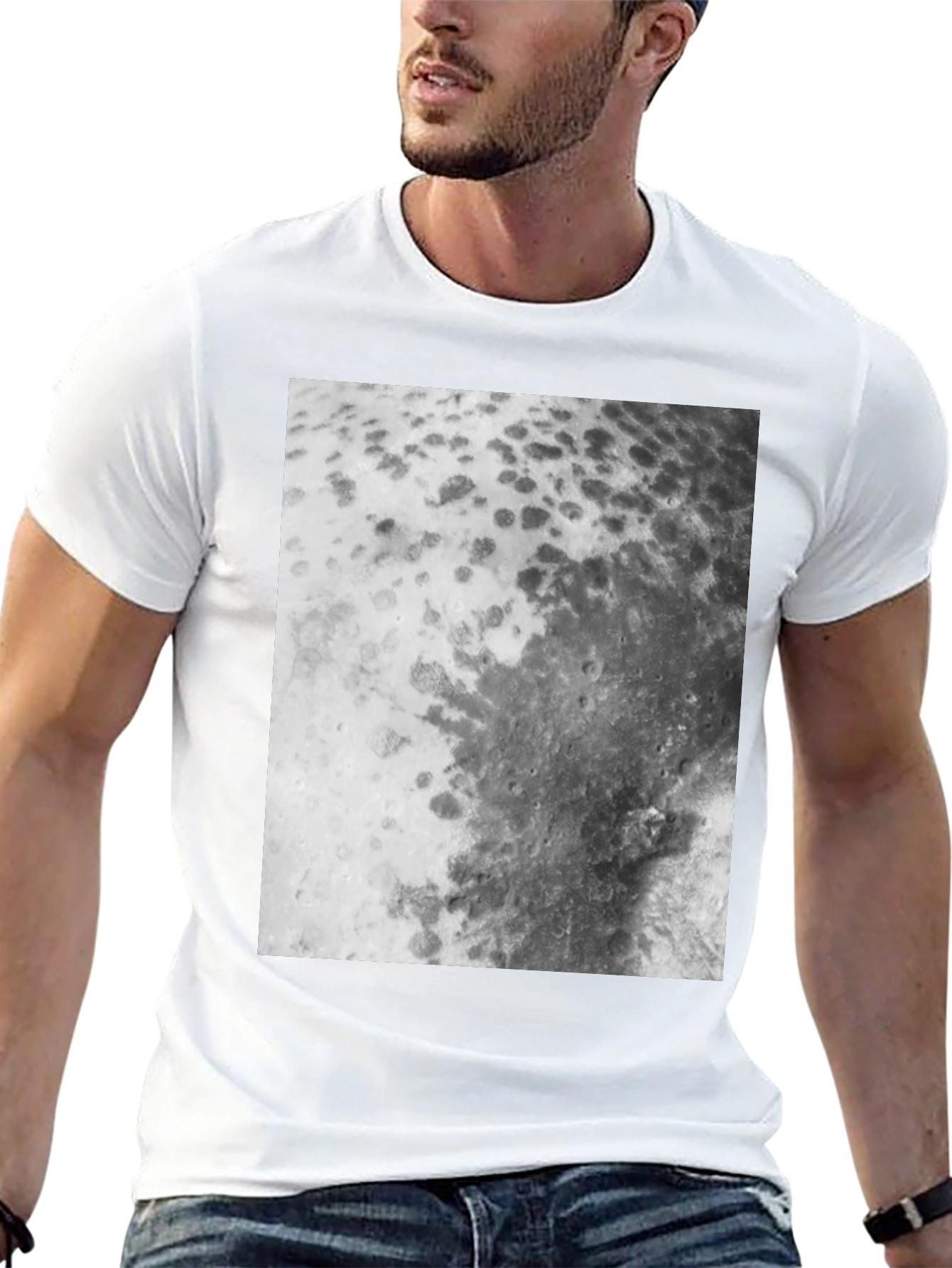 Lunar Surface Graphic Tee - Black Cotton