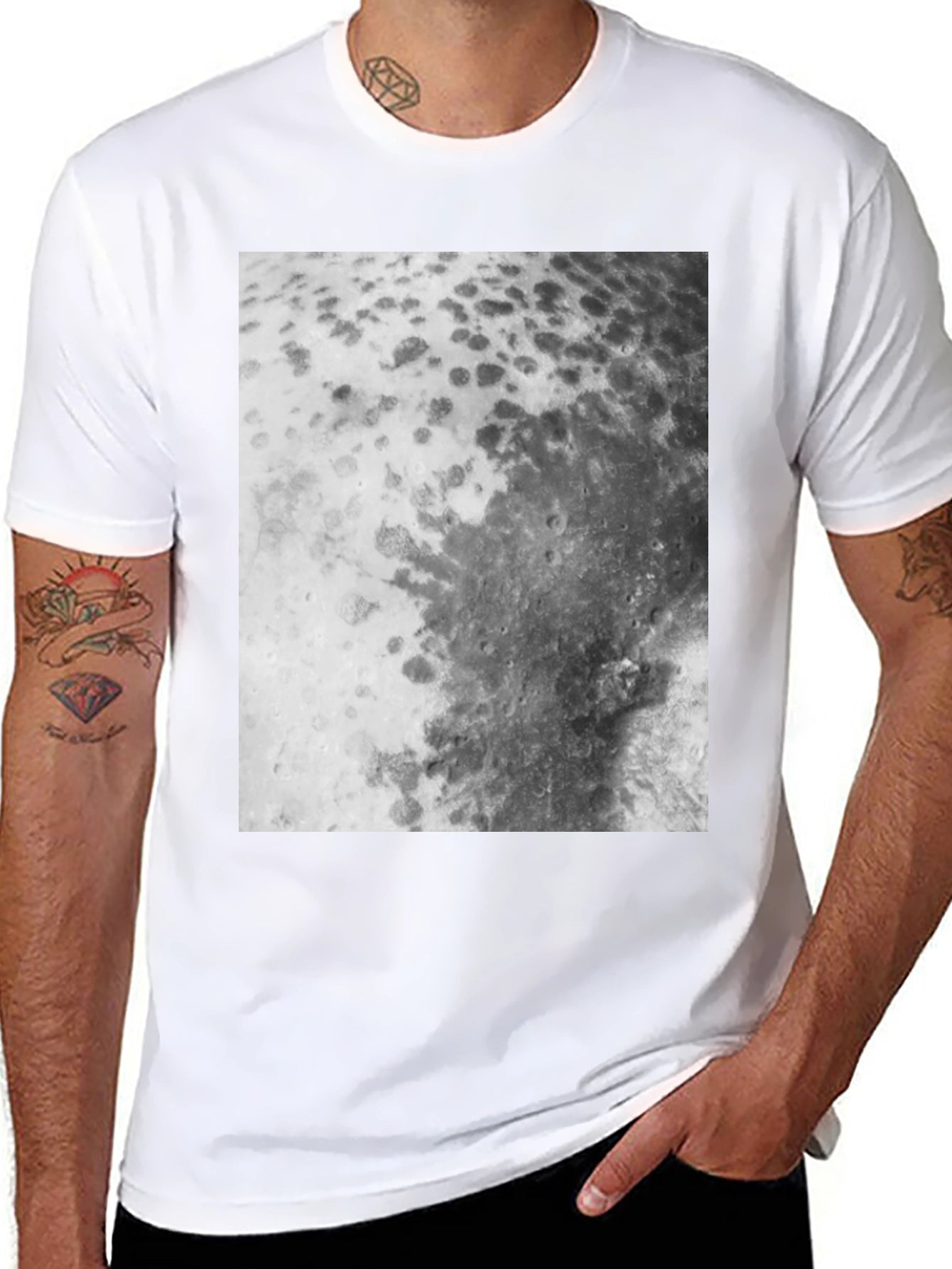 Lunar Surface Graphic Tee - Black Cotton