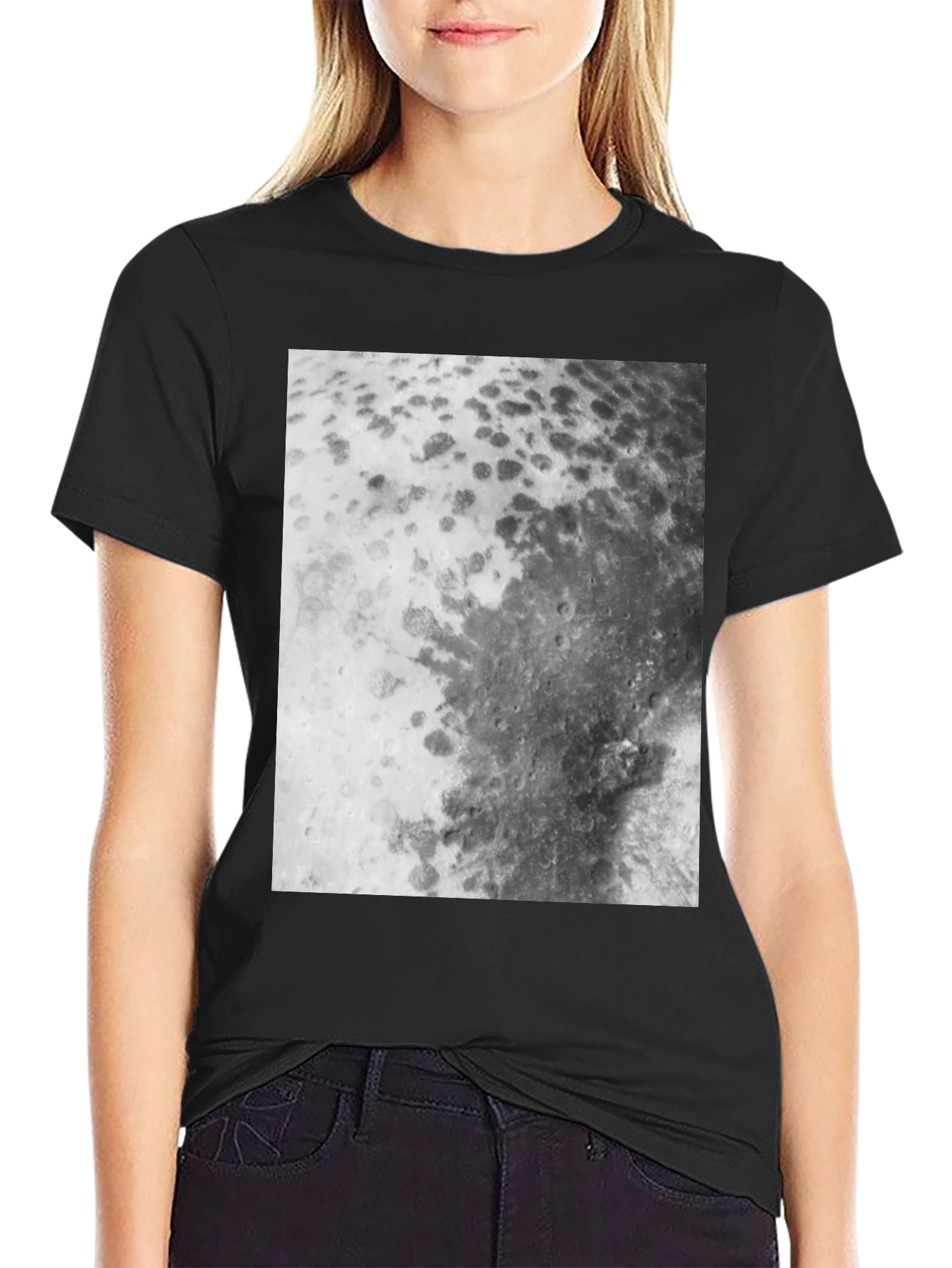 Lunar Surface Graphic Tee - Black Cotton