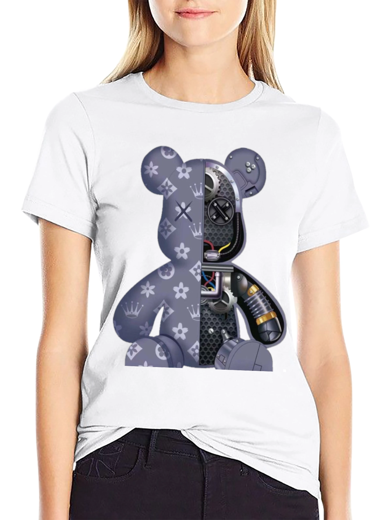Robot Bear Graphic T-Shirt