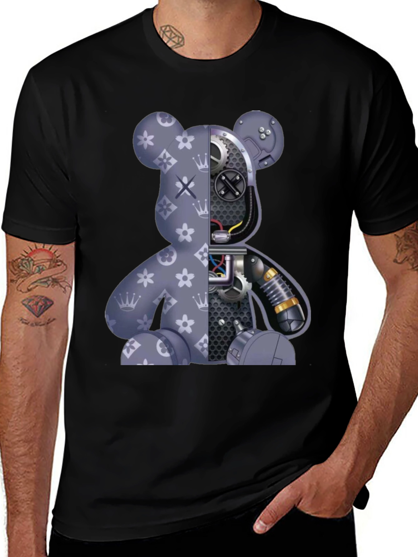 Robot Bear Graphic T-Shirt