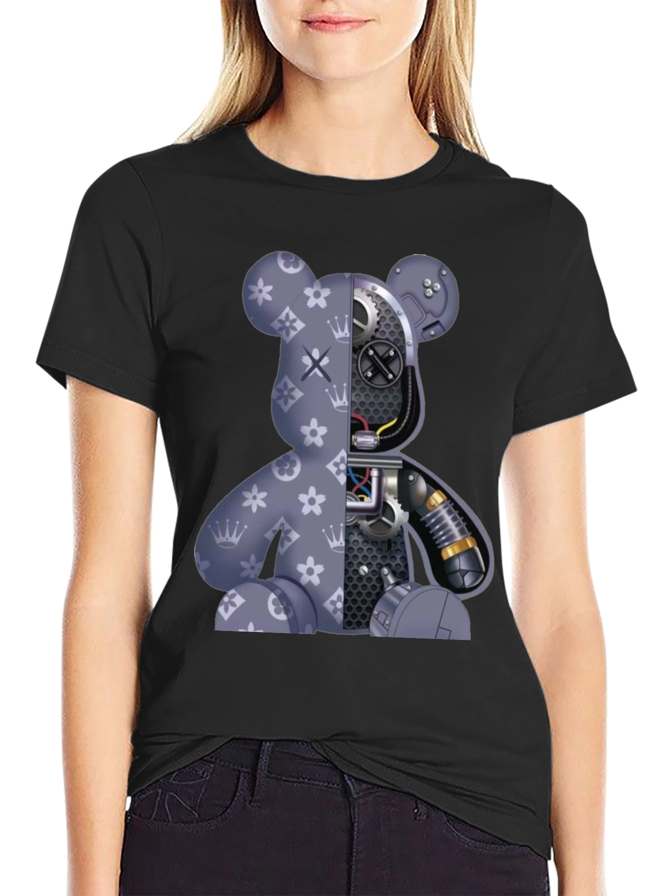 Robot Bear Graphic T-Shirt