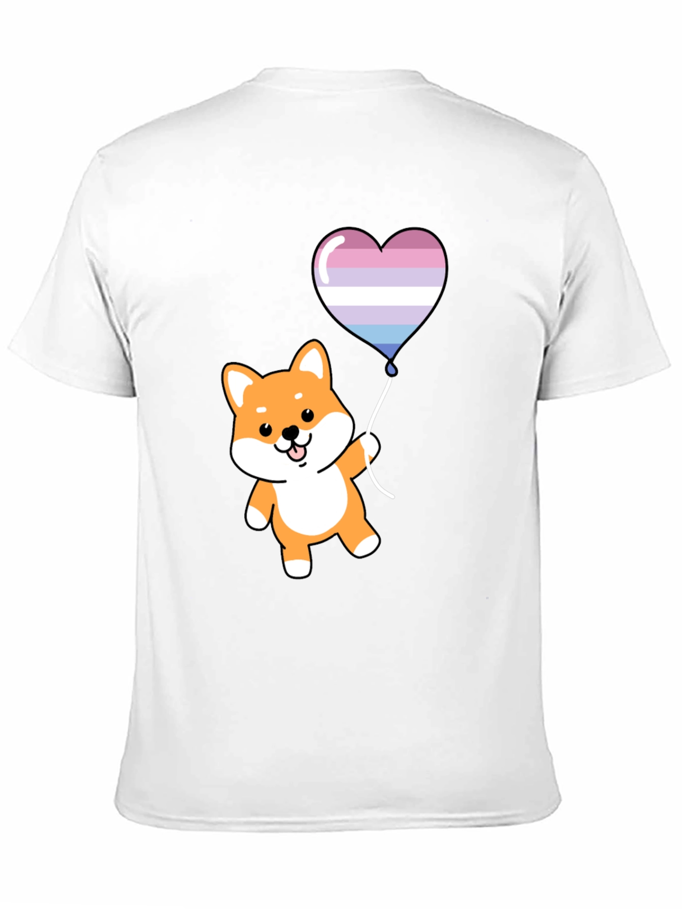 Shiba Inu Heart Balloon Graphic Tee