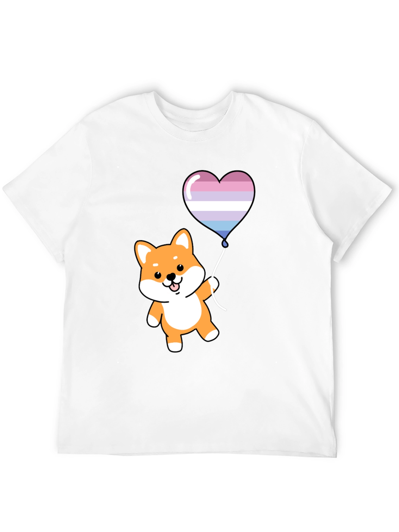 Shiba Inu Heart Balloon Graphic Tee